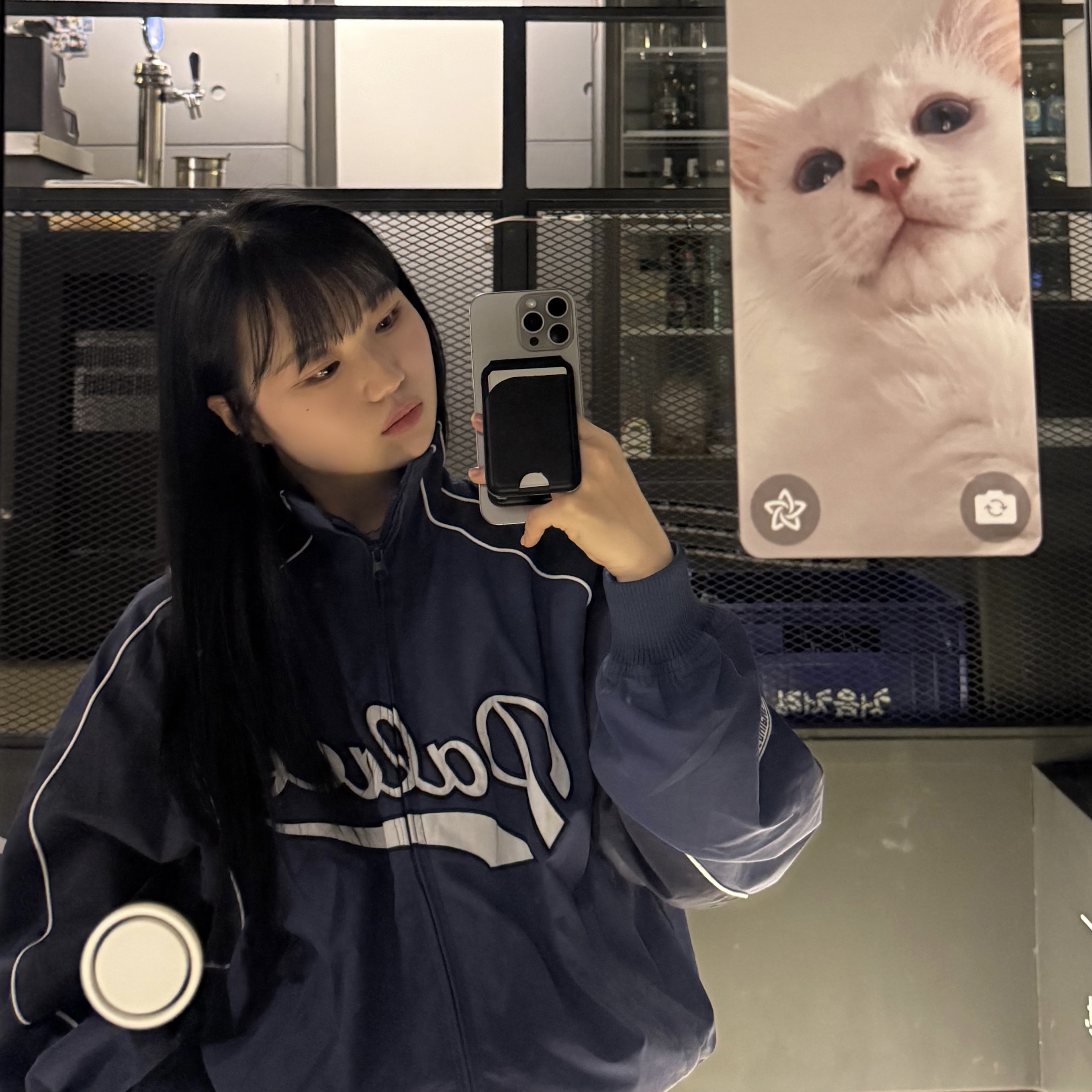 Palace Sport Mit Script Jacket Navy - 22FW 착용 스타일