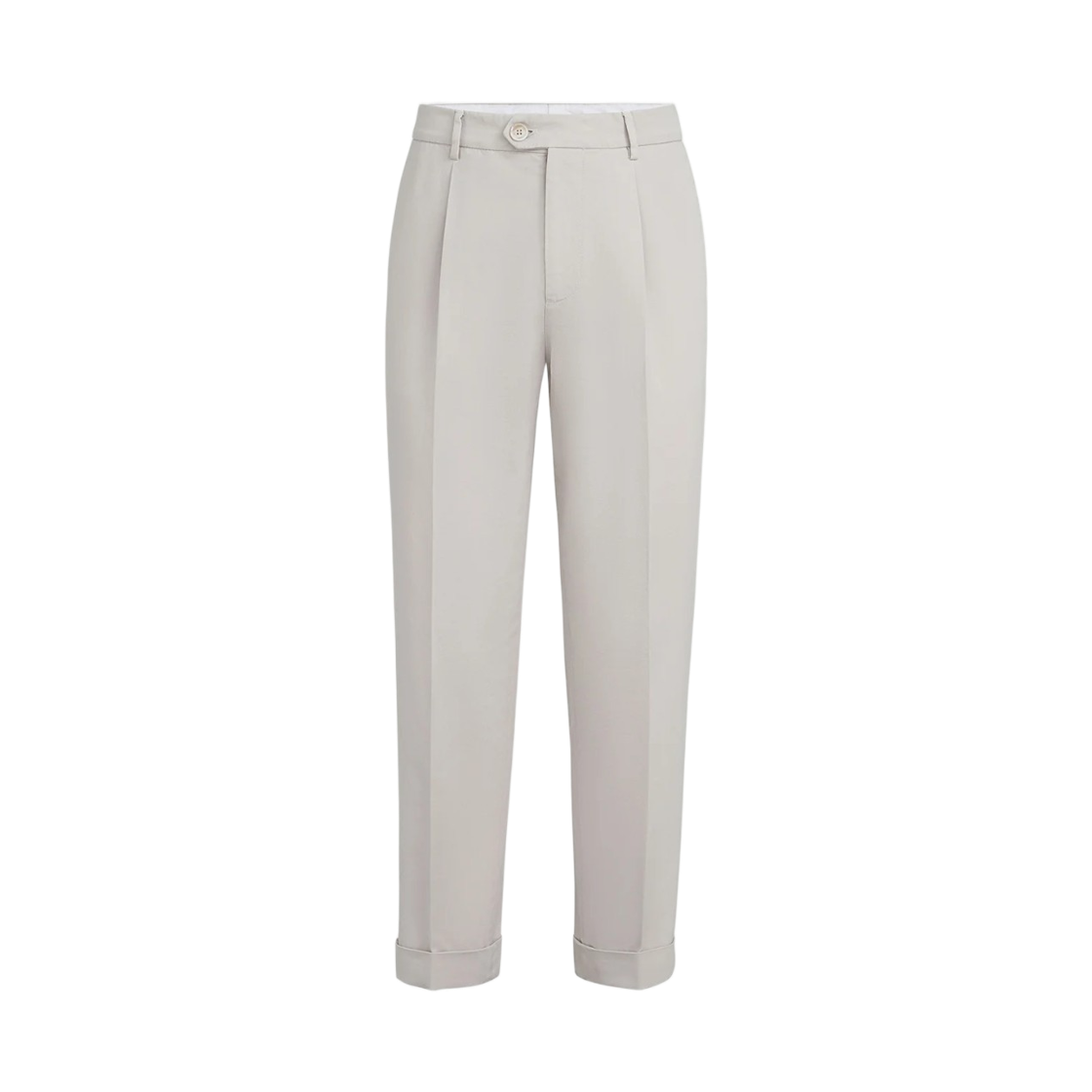 브루넬로 쿠치넬리 트위스트 코튼 개버딘 플리츠 가먼트 다이드 트라우저 파나마(Brunello Cucinelli Garment-Dyed Trousers in Twisted Cotton Gabardine with Pleats Panama)