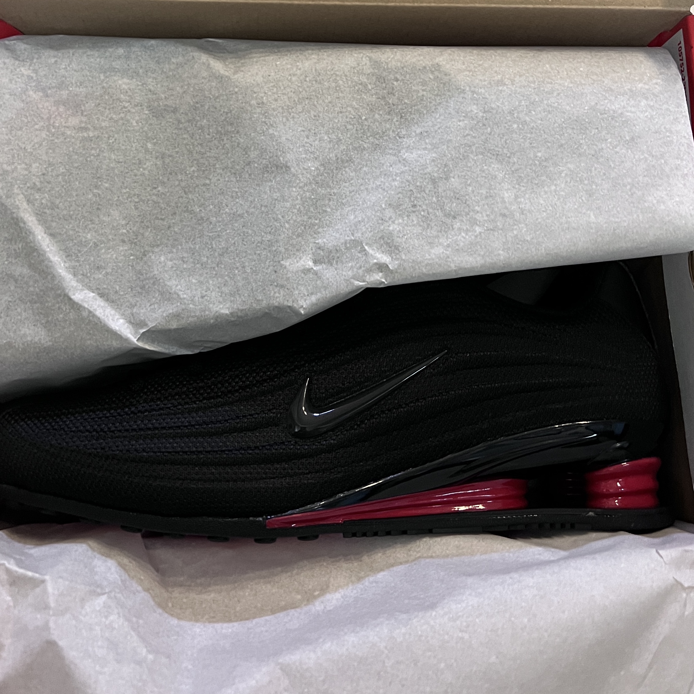 (W) Nike Shox Z Black University Red 착용 스타일