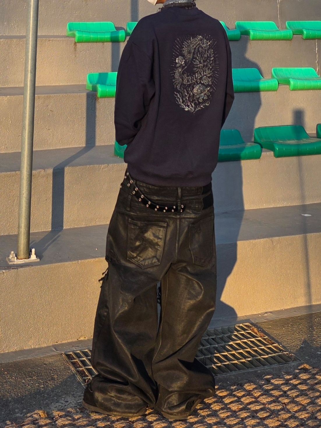 Kamien x MJD Double Hole Belt Black Shearling Calfskin 착용 스타일 - 5