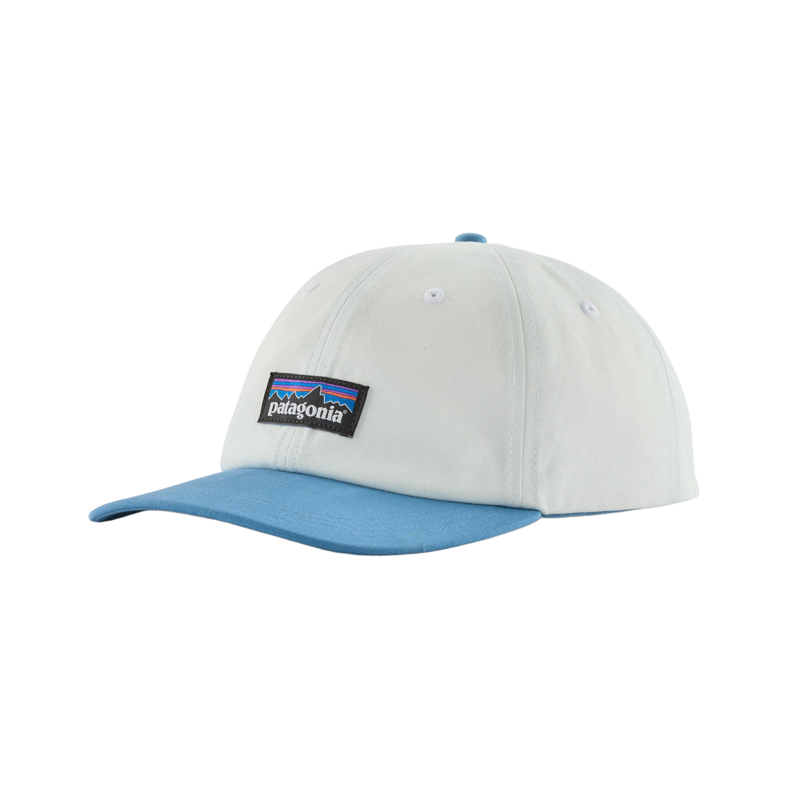 38296 Patagonia P-6 Label Trad Cap Birch White W Shore Blue