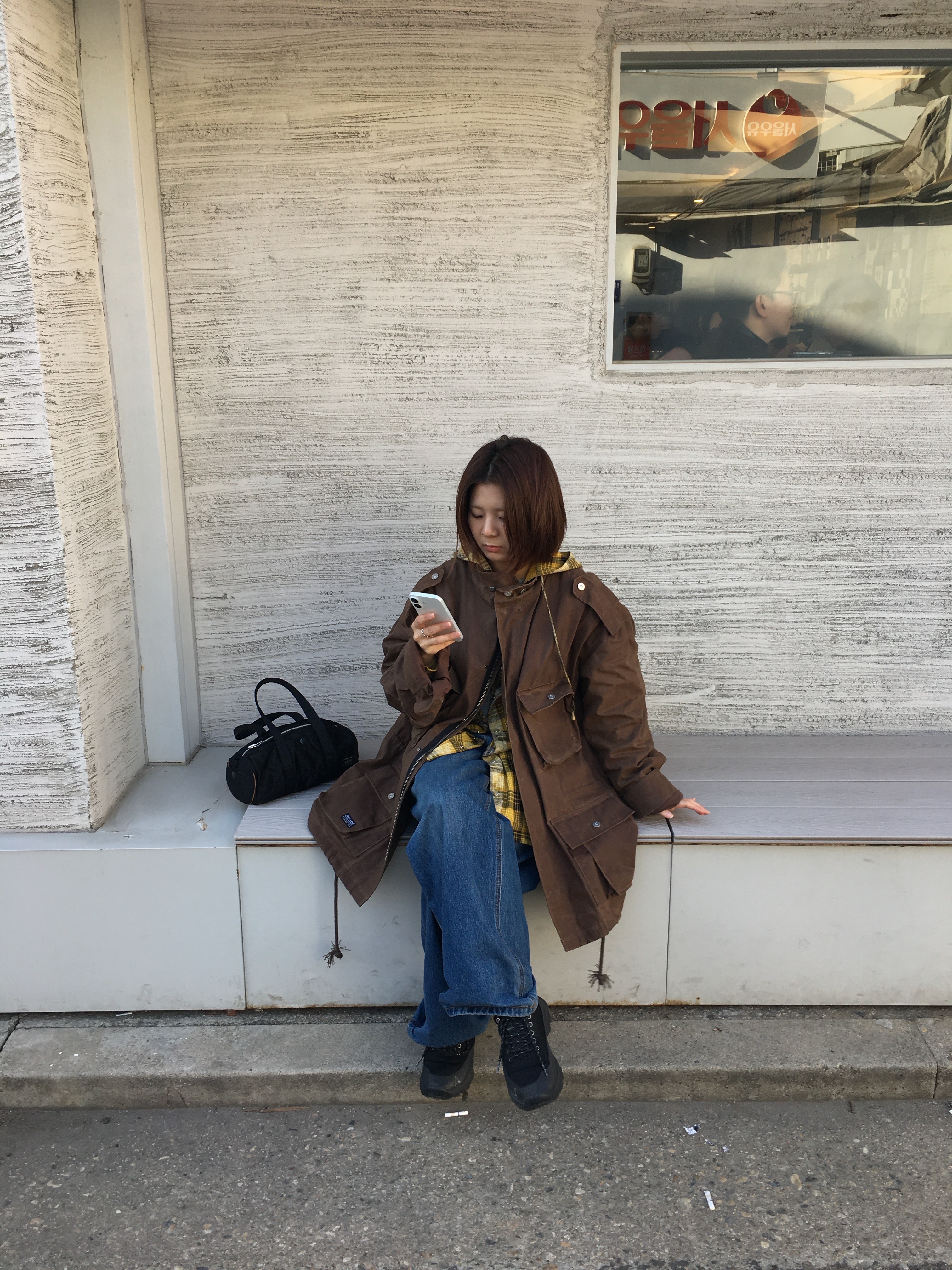 Porter Tanker Duffle Bag S Black, Vacant Archive Maha Check Hoodie Shirt Yellow 착용 스타일 - 1