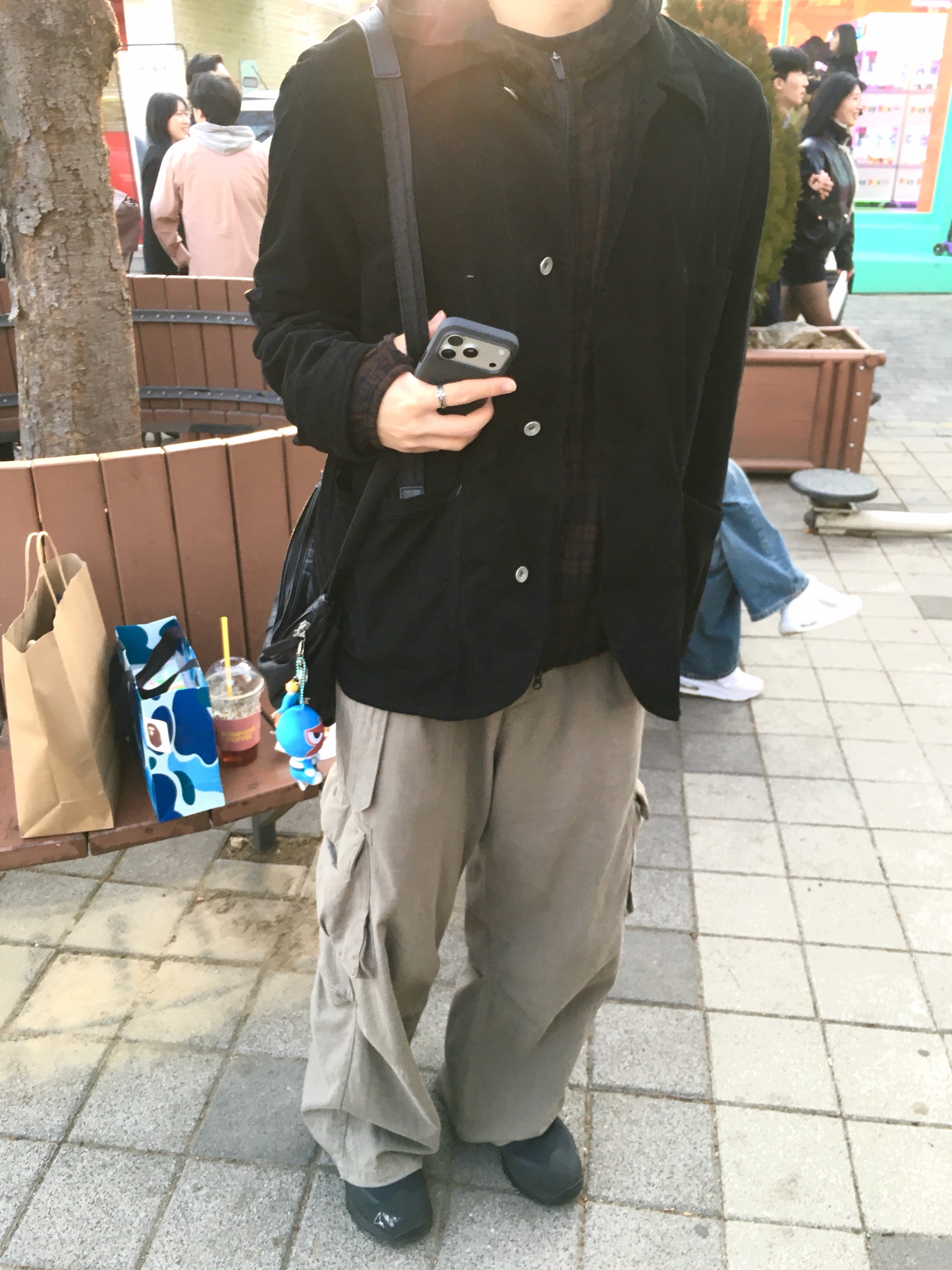 Polyteru Chore Jacket (Coverall Jacket) 23 ver. Black, Polyteru Human Index Human Check Hoodie Parka Brown 착용 스타일 - 1