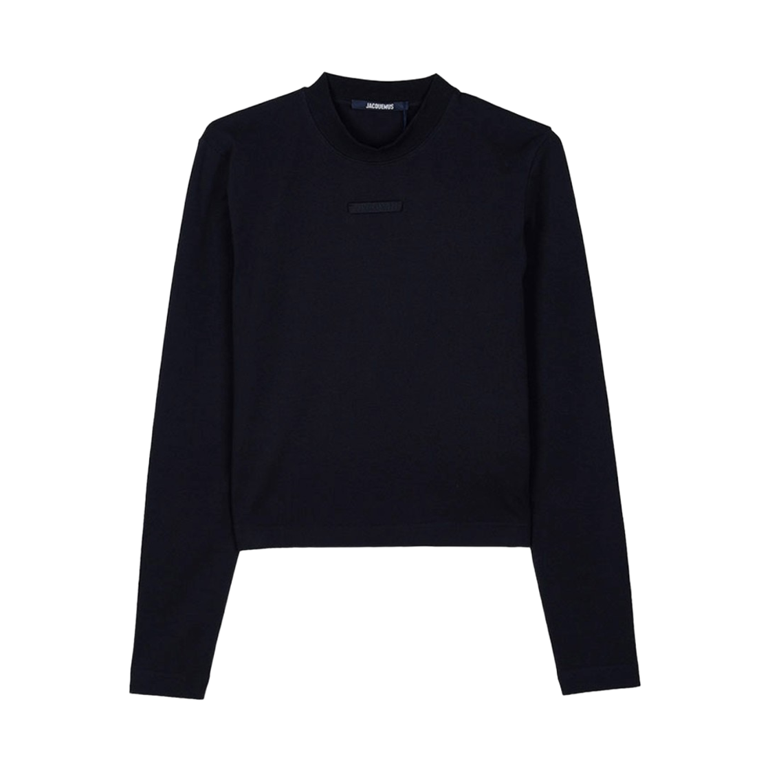 (W) 자크뮈스 그로그랭 로고 롱슬리브 티셔츠 블랙((W) Jacquemus Grosgrain Logo Long Sleeve T-Shirt Black)
