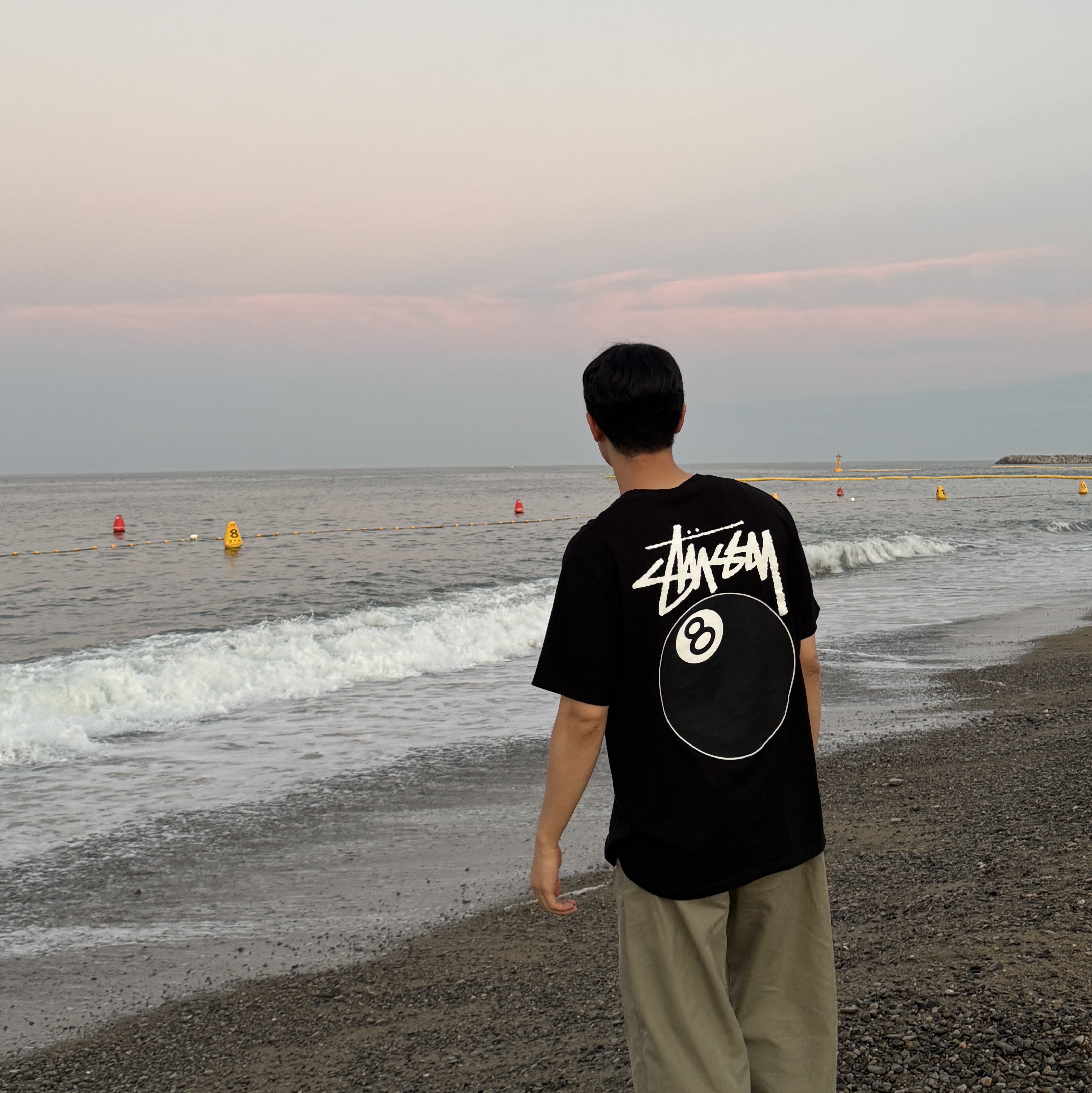 Stussy 8 Ball T-Shirt Black - 22SS 착용 스타일 - 1