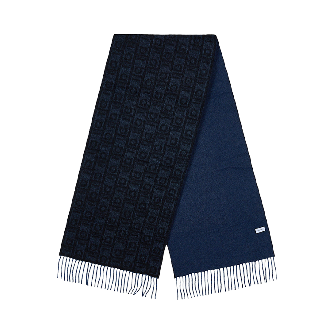 320955-779232 (W) Ferragamo Monogram Muffler Denim Grey
