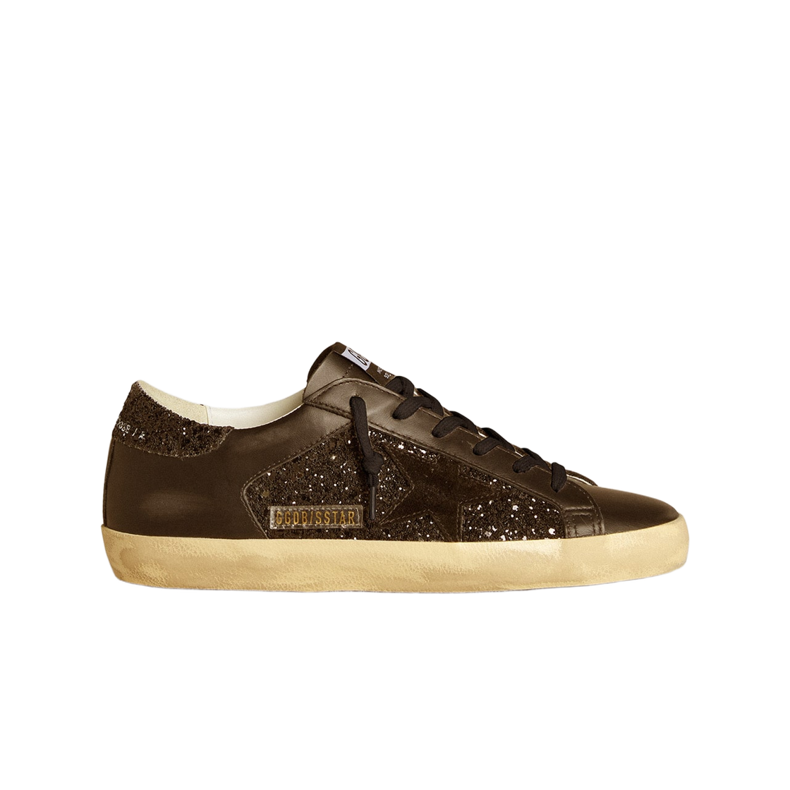 GWF00103-F006679-90100 (W) Golden Goose Super Star Inserts Suede Black Glitter Sneakers Black