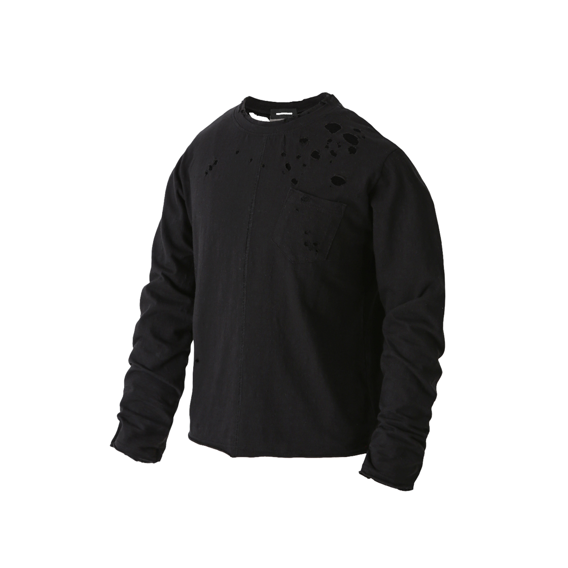 로어링라드 슬럽 디스트로이드 롱 슬리브 블랙(ROARINGRAD Slub Destressed Long Sleeve Black)