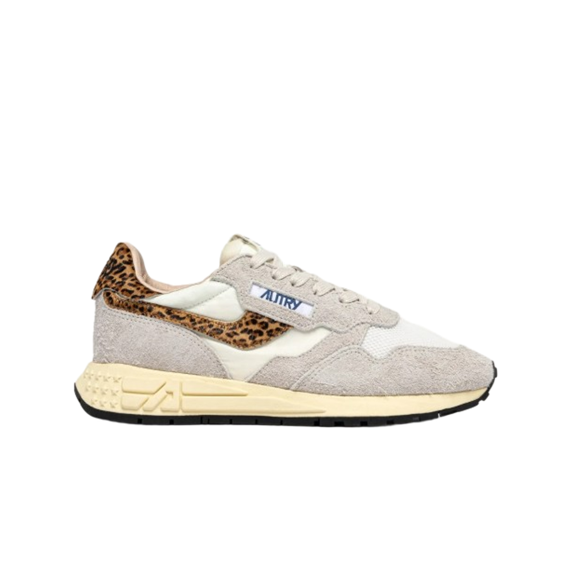 WWLW-EP01 (W) Autry Reelwind Low Sneakers in Nylon and Suede White Leopard