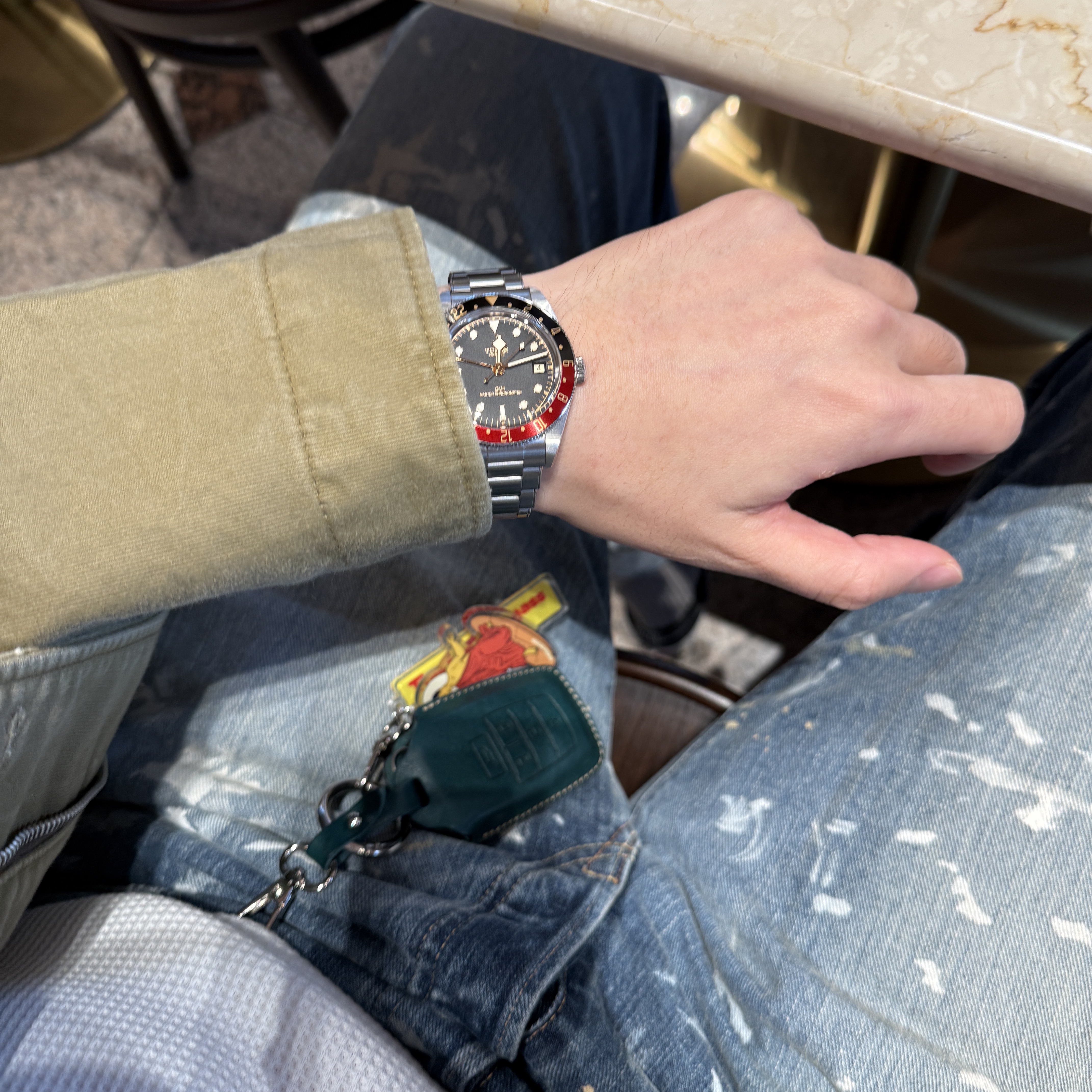 Double RL Corduroy Collar Cotton Deck Jacket Khaki Drab, Tudor Black Bay 58 GMT Steel Black Burgundy 착용 스타일