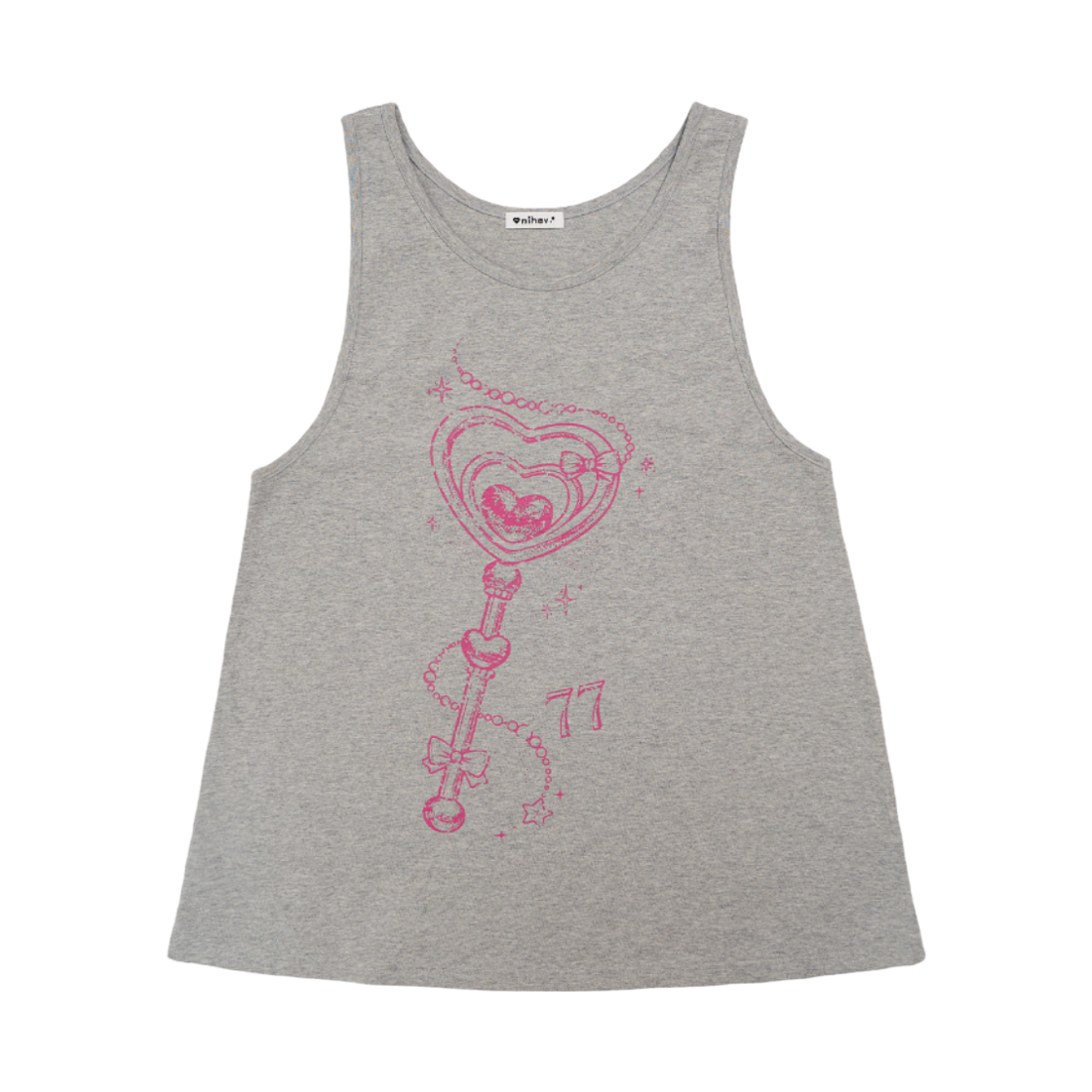 미헤브 러블리 매직 완드 오버핏 나시 멜란지(mihev Lovely Magic Wand Oversized Sleeveless Top Melange)