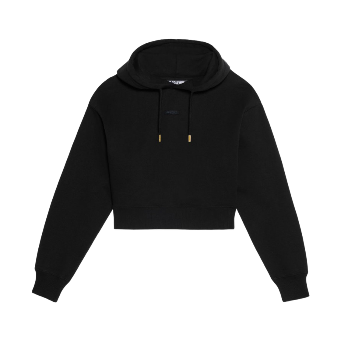 (W) 자크뮈스 그로그랭 로고 후드 블랙((W) Jacquemus Grosgrain Logo Hoodie Black) - 1