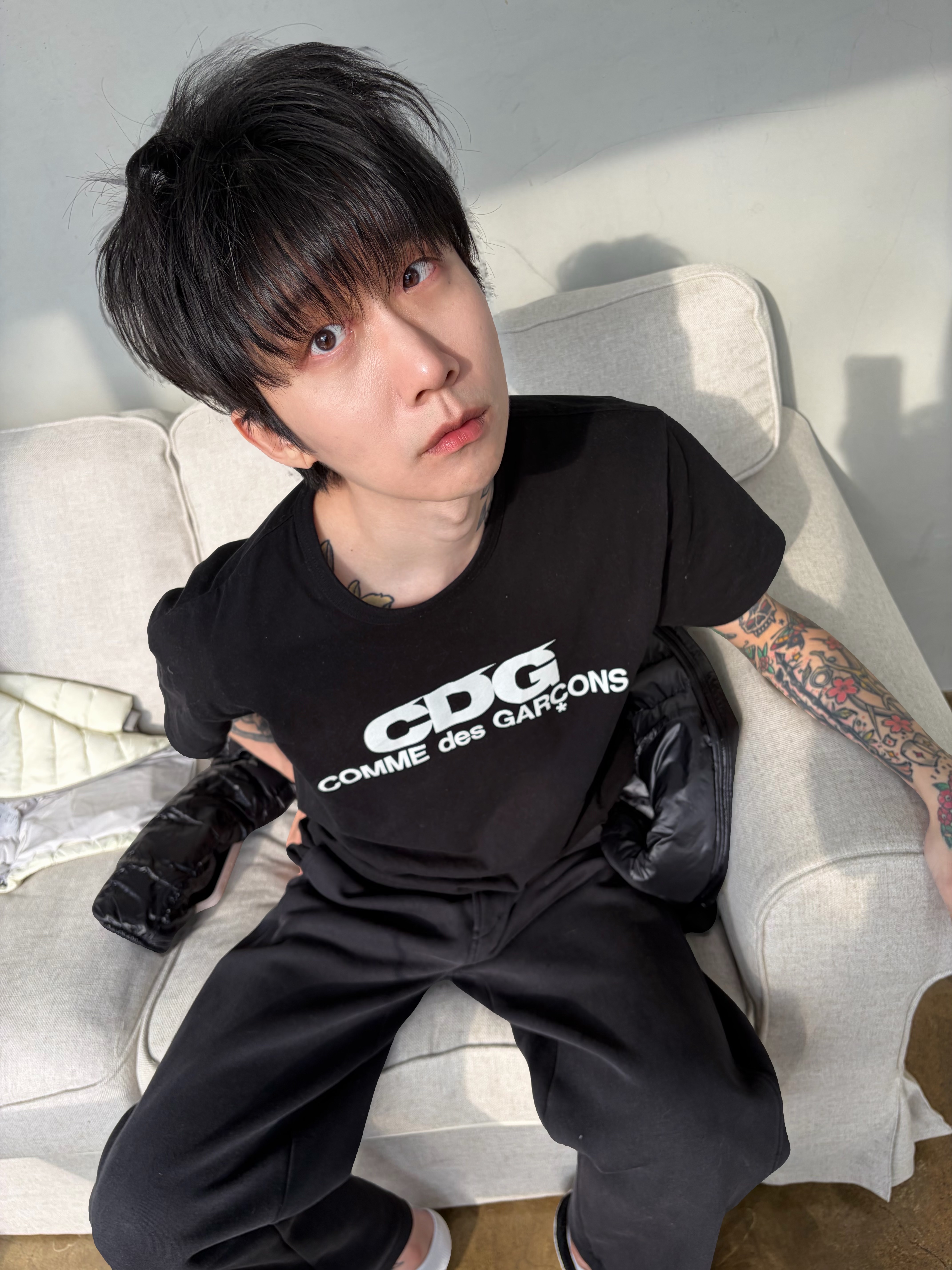 CDG Logo T-Shirt Black 착용 스타일