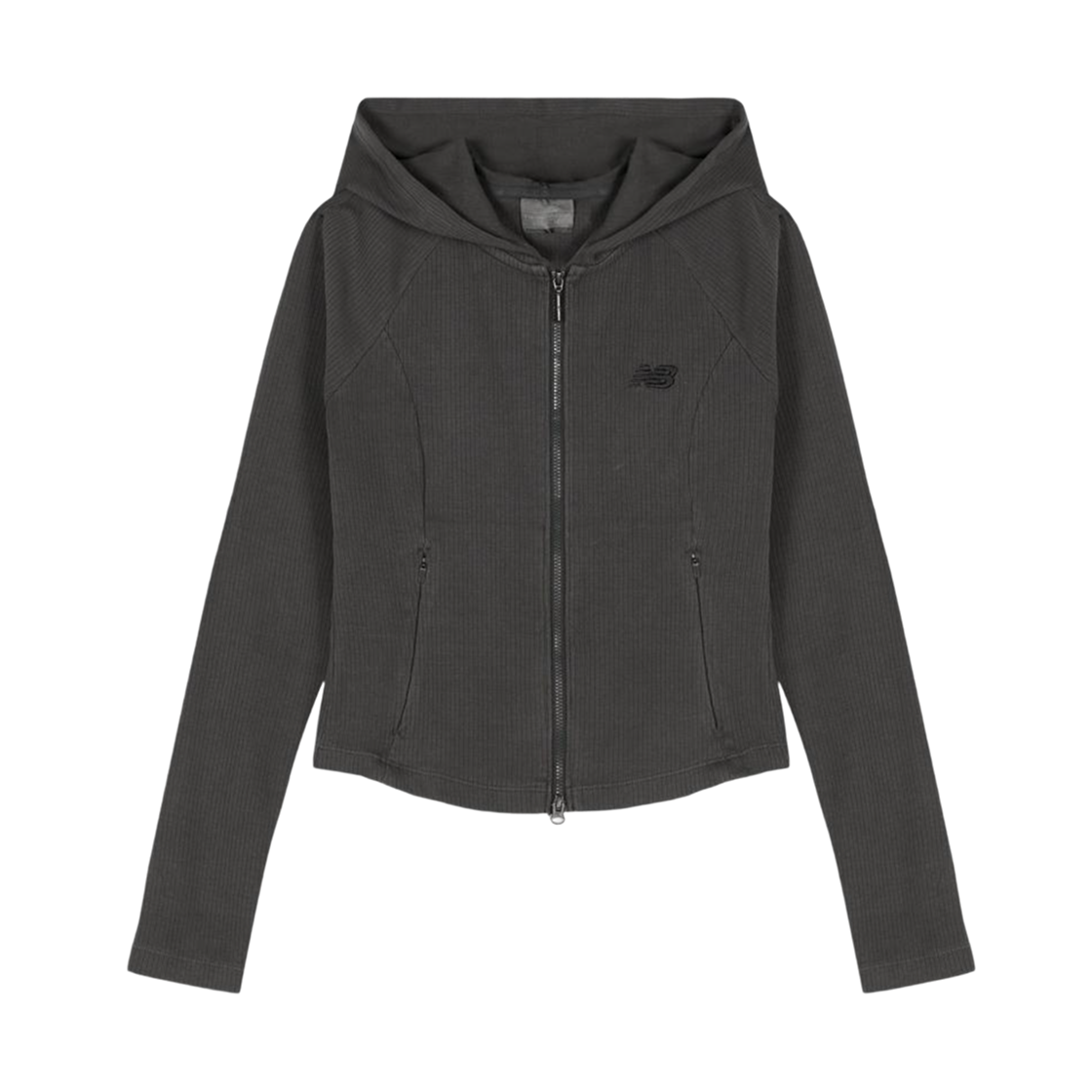 (W) 뉴발란스 소프트 프레쉬 골지 투웨이 집업 후드 다크 그레이((W) New Balance Soft Fresh Golji Two-Way Zip Up Hoodie Dark Grey) - 1