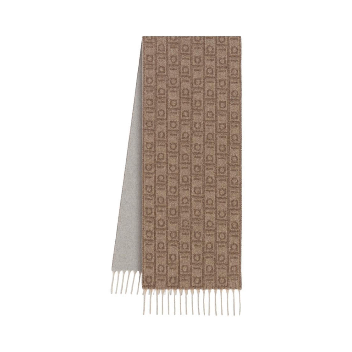 (W) 페라가모 모노그램 머플러 클레이 스톤((W) Ferragamo Monogram Muffler Clay Stone) - 1