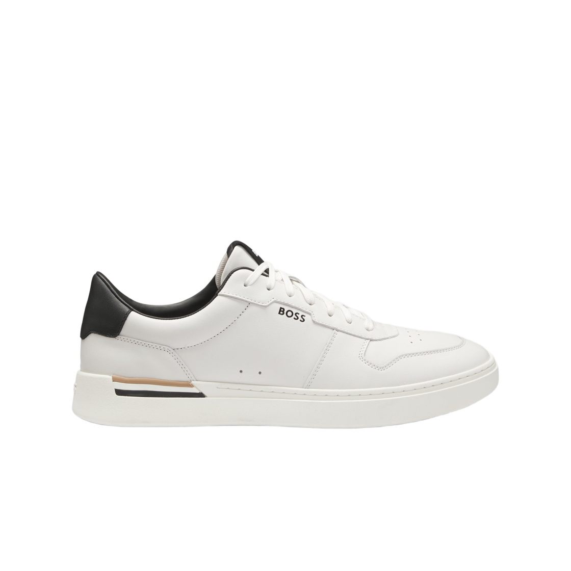 50542538-140 Hugo Boss Logo Detail Leather Sneakers White
