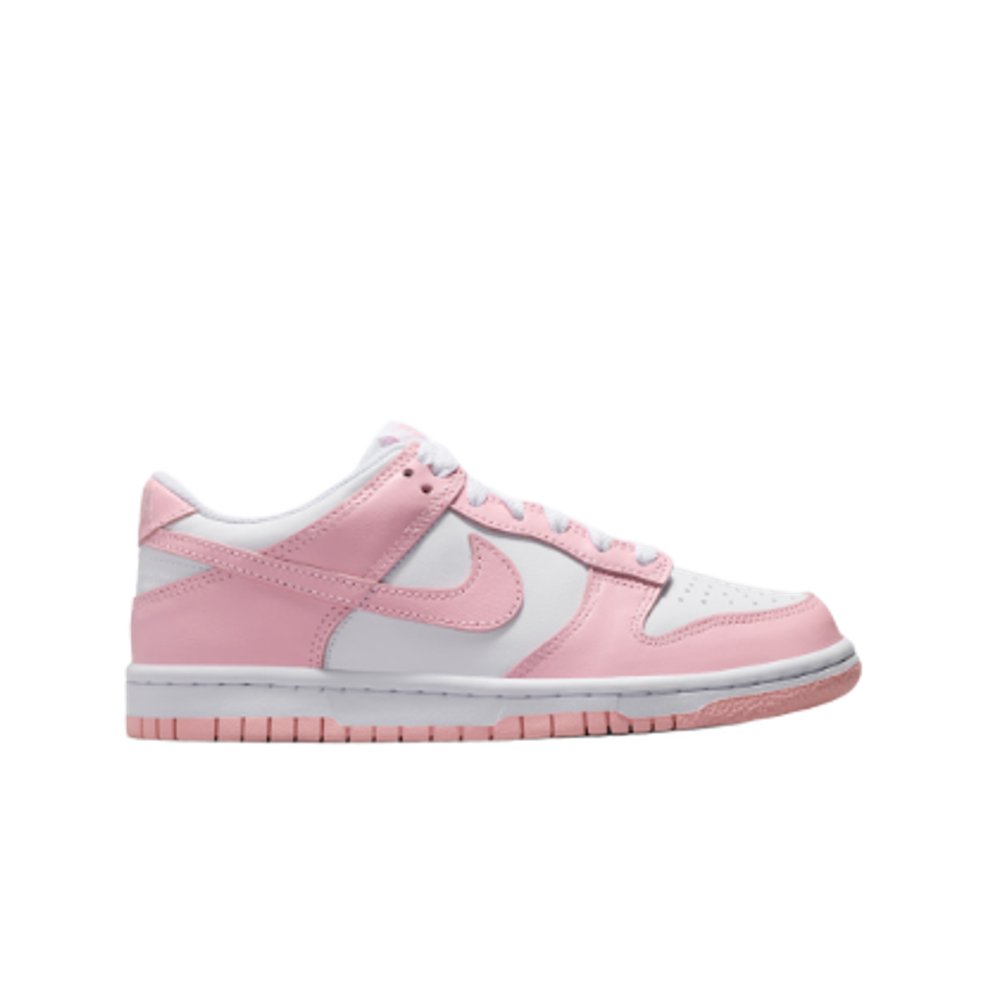 FB9109-125 (GS) Nike Dunk Low White Medium Soft Pink