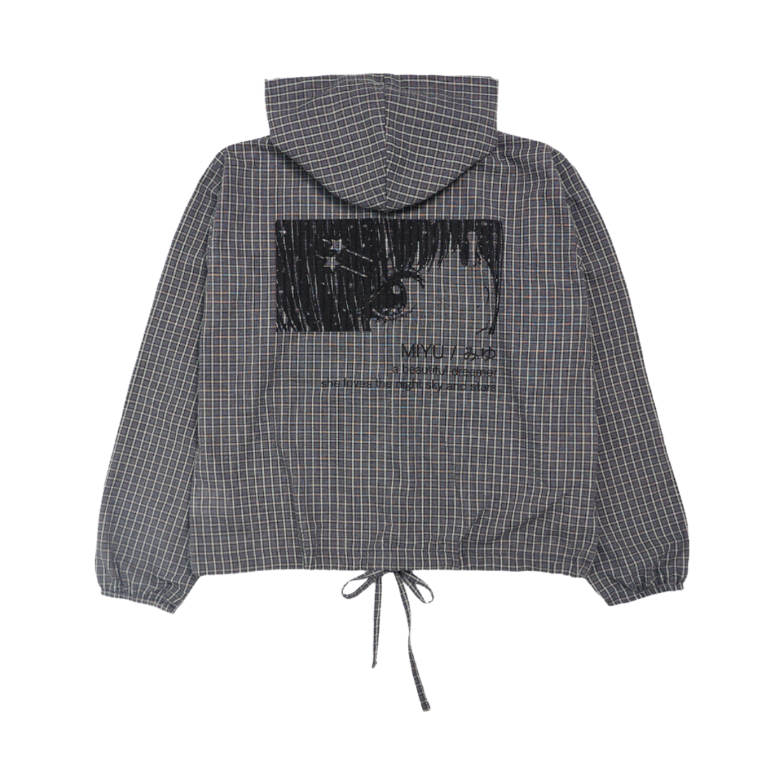 미헤브 미유 백프린트 후드 집업 자켓 블랙(mihev Miyu Back Print Hood Zip-Up Jacket Black)