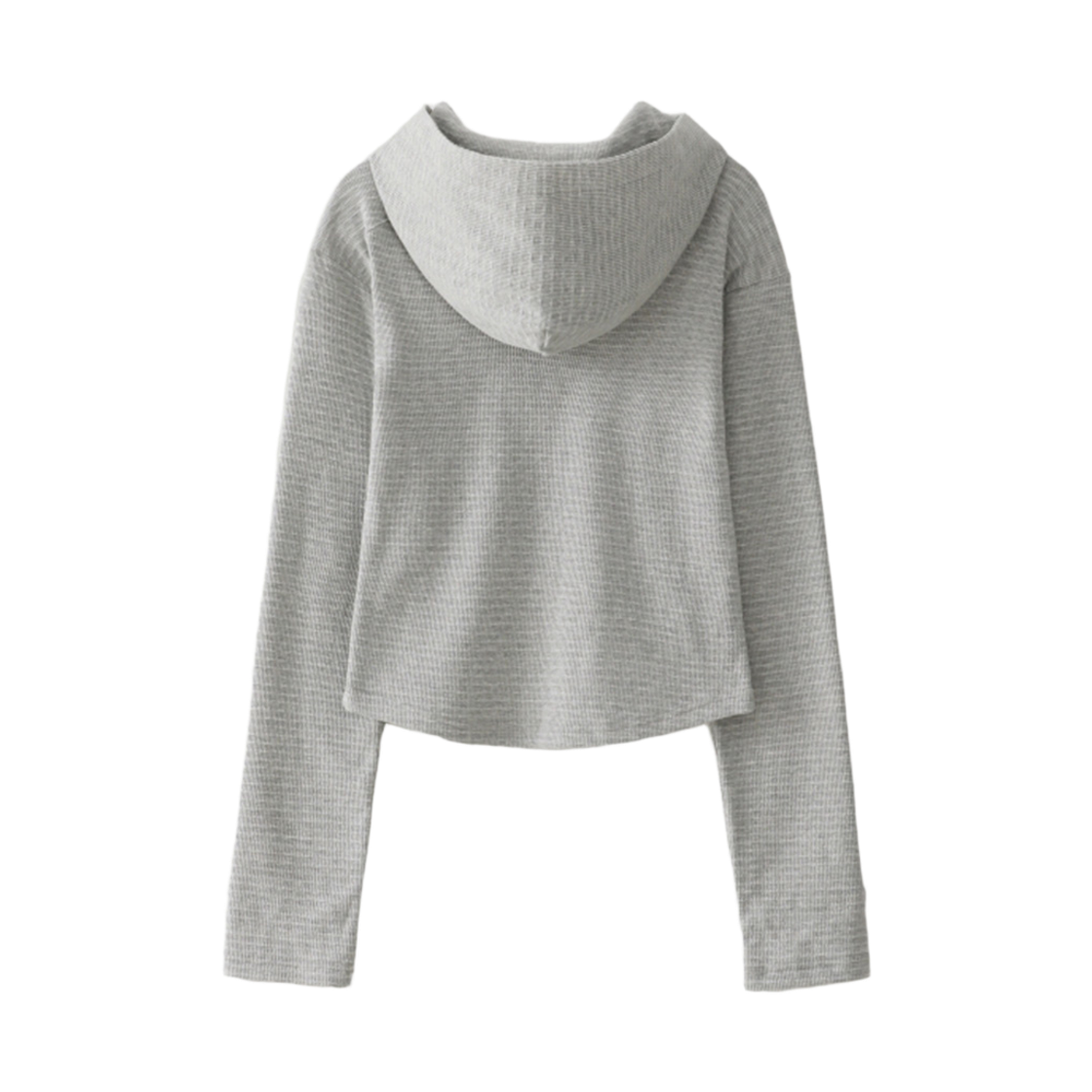 블루 선플라워 크롭 후드 하프집업 멜란지 그레이(Blue Sunflower Crop Hood Half-Zip Melange Grey) - 3