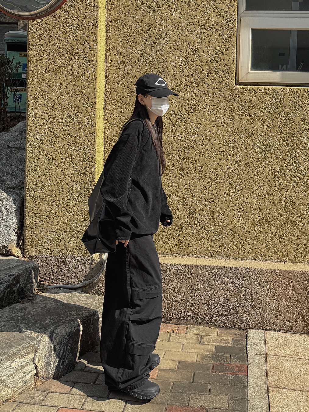 Mischief Rhombus Ball Cap Black 착용 스타일 - 8