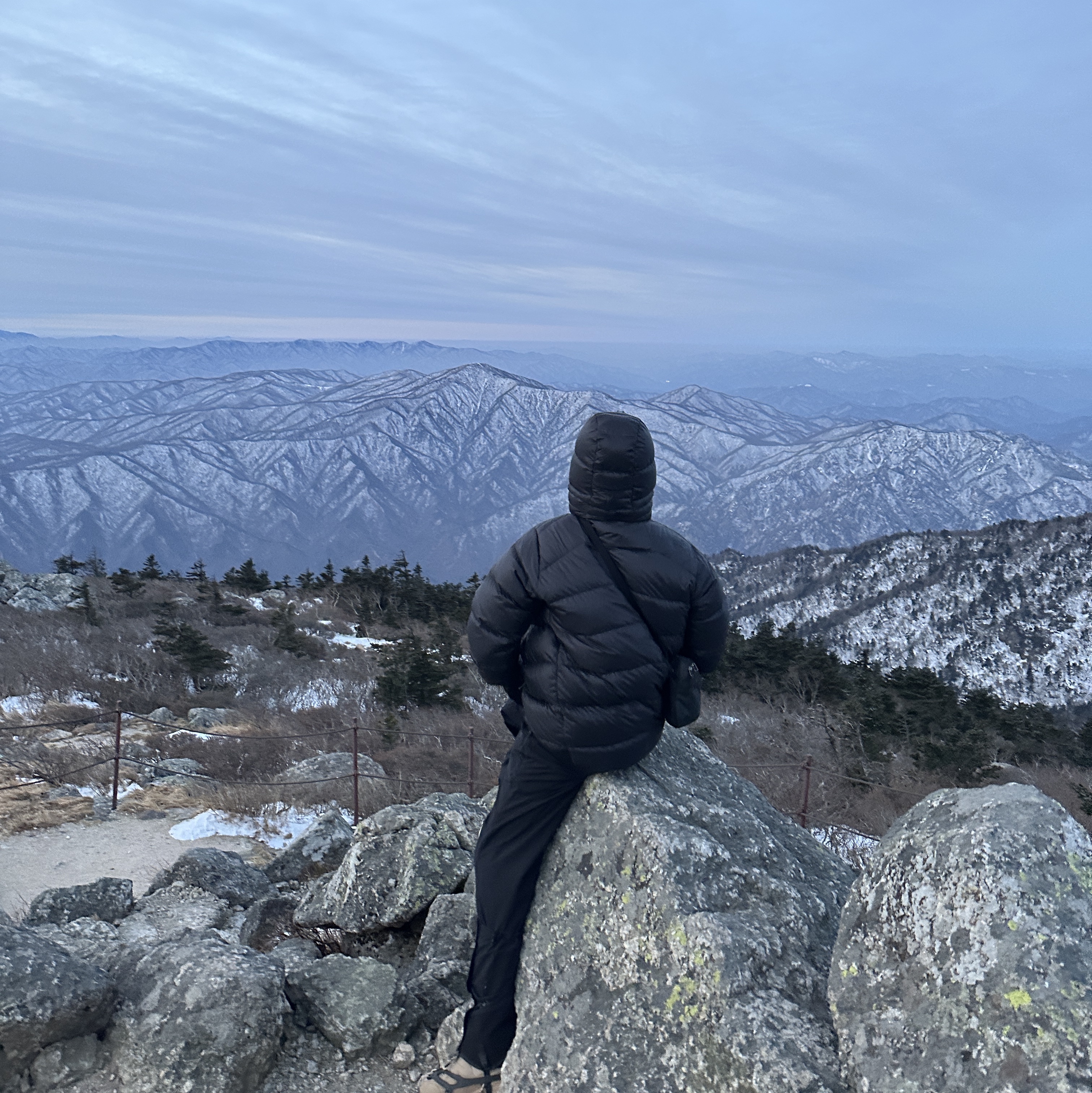 Patagonia Fitz Roy Down Hoody Black, Patagonia Torrentshell 3L Jacket Black 착용 스타일 - 2