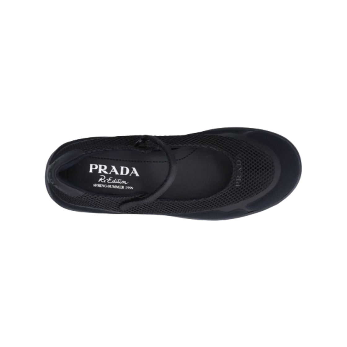 (W) 프라다 로고 메쉬 발레리나 슈즈 블랙((W) Prada Logo Mesh Ballerina Shoes Black) - 2