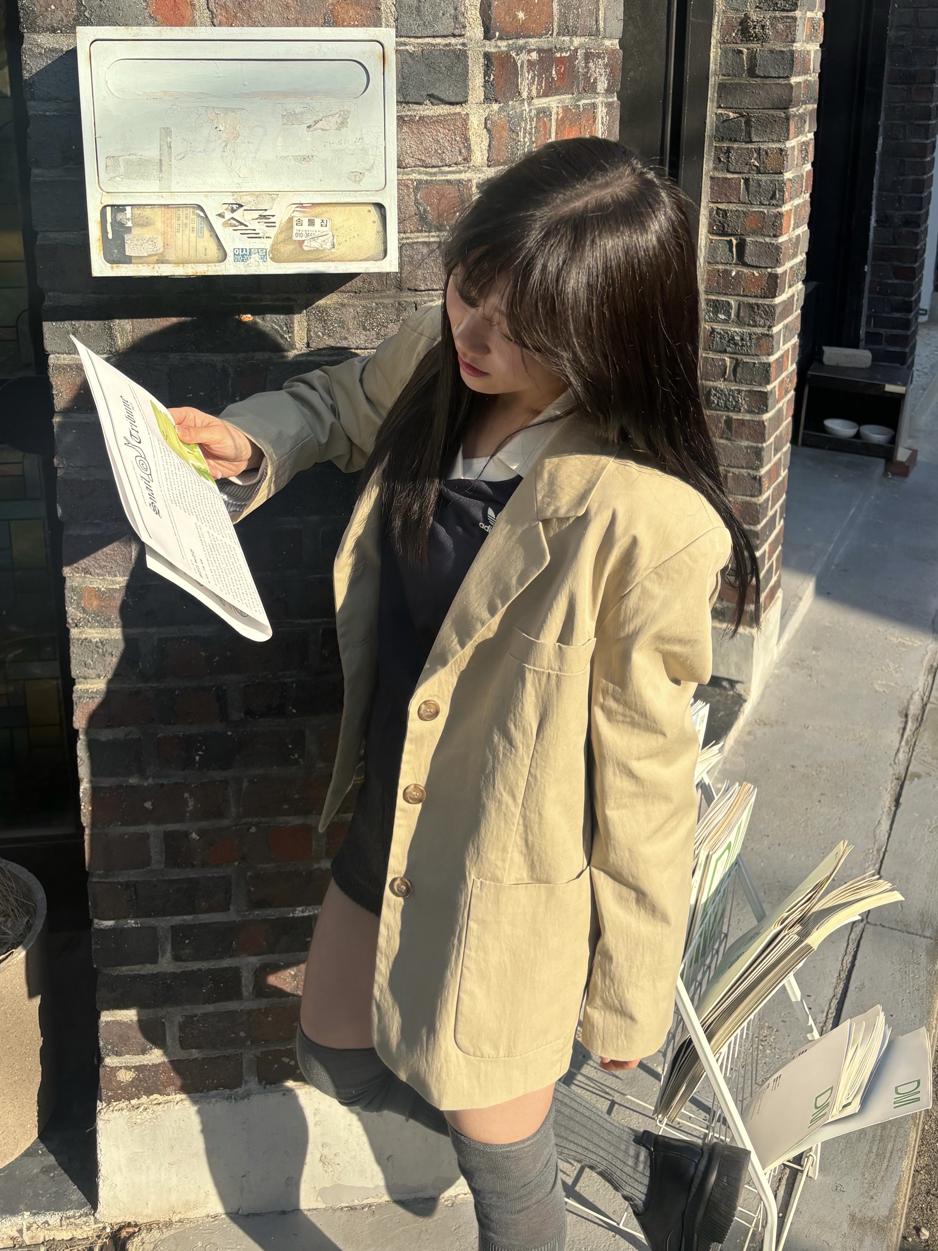 (W) Adidas x Sporty & Rich Long Sleeve Football Jersey Legend Ink - US Sizing 착용 스타일 - 2