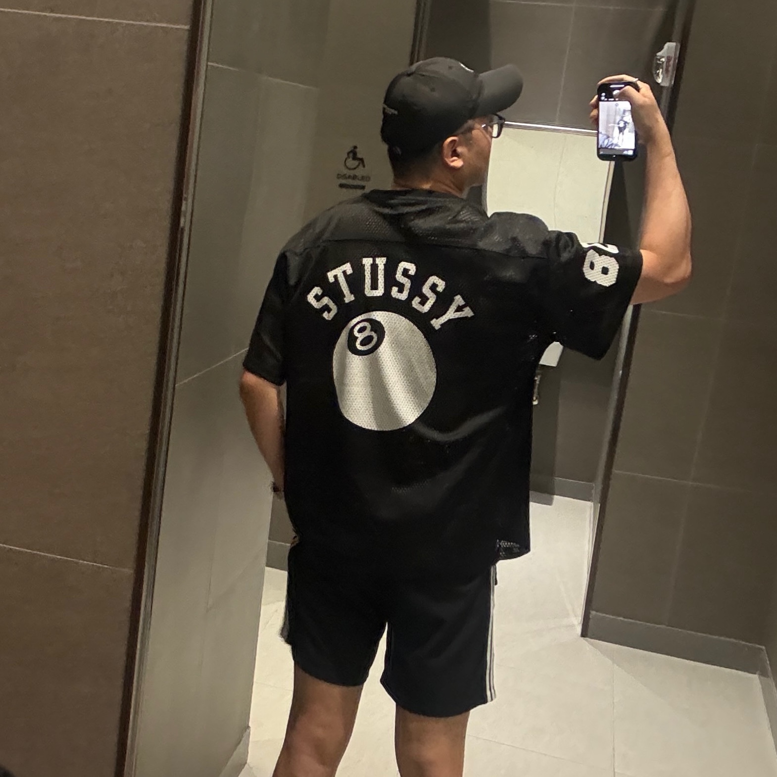 Stussy Mesh Football Jersey Black 착용 스타일 - 2
