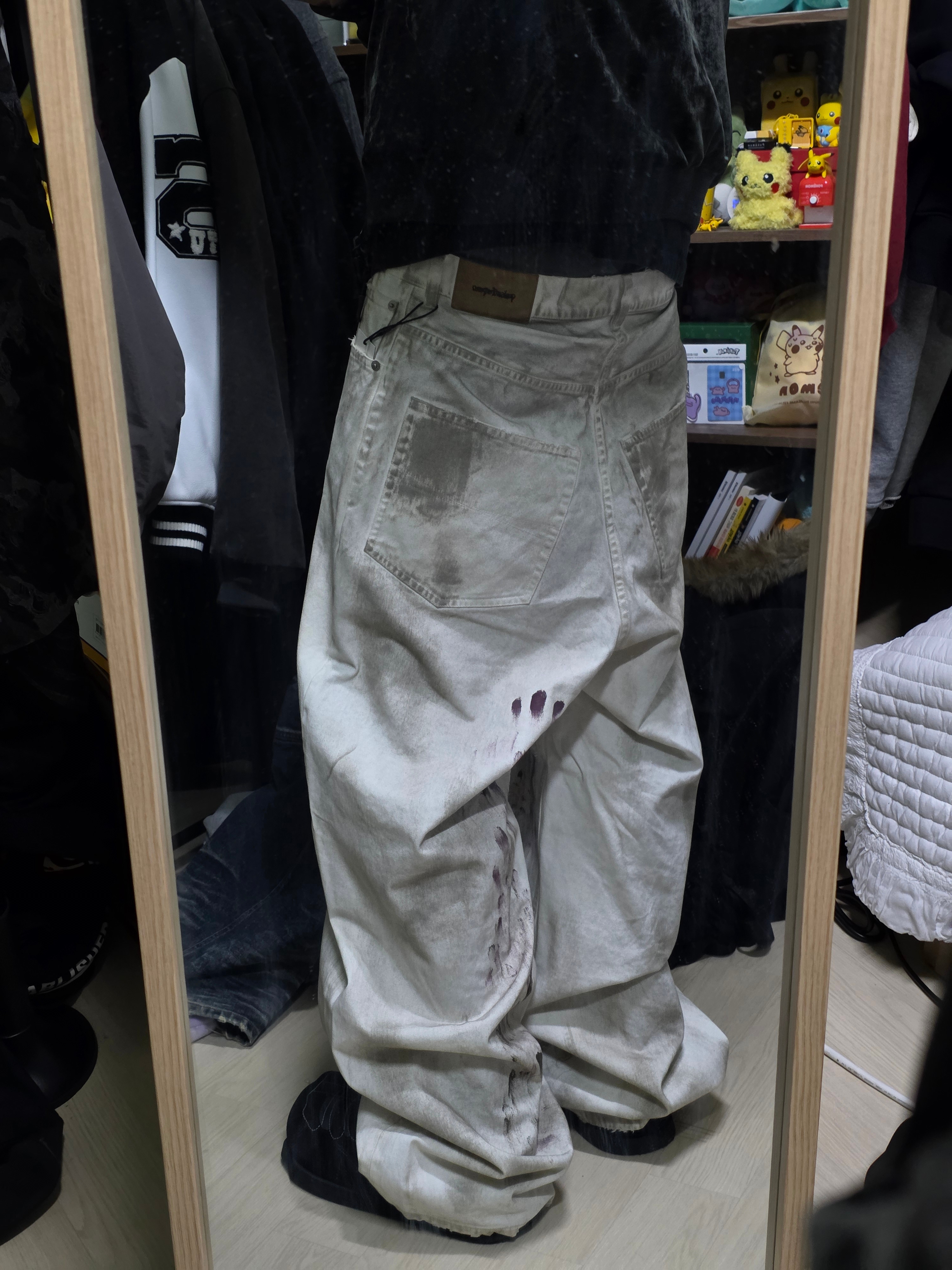 qualisartifexpereo Dirty Baggy Pants Cream 착용 스타일