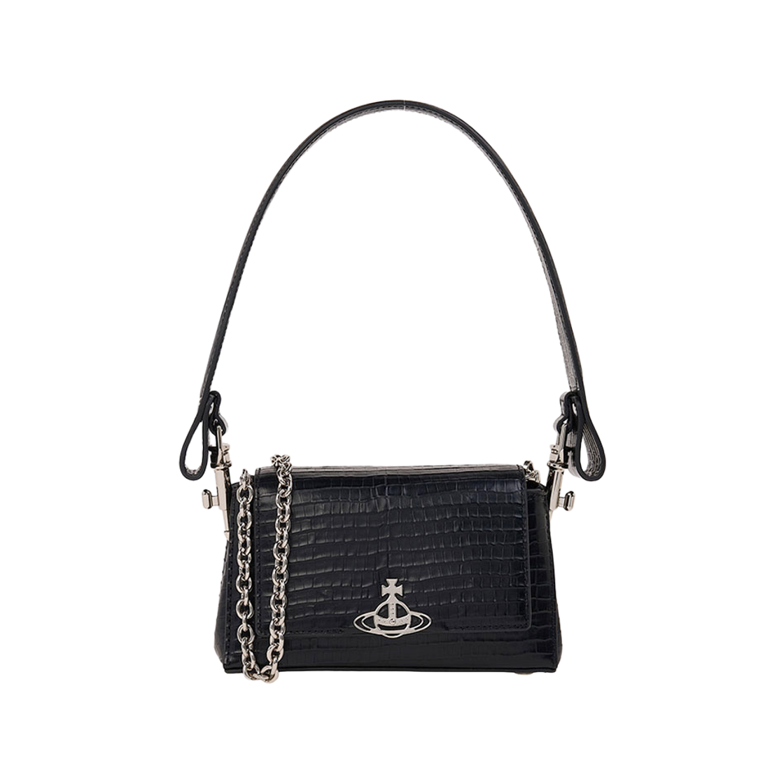 46030001W-L00C0-N401 Vivienne Westwood Hazel Small Shoulder Bag Black