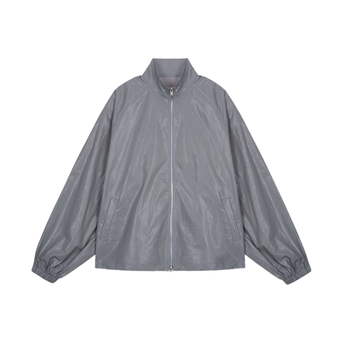 (W) 마뗑킴 로고 코팅 점퍼 다크 그레이((W) Matin Kim Logo Coating Jumper In Dark Grey)