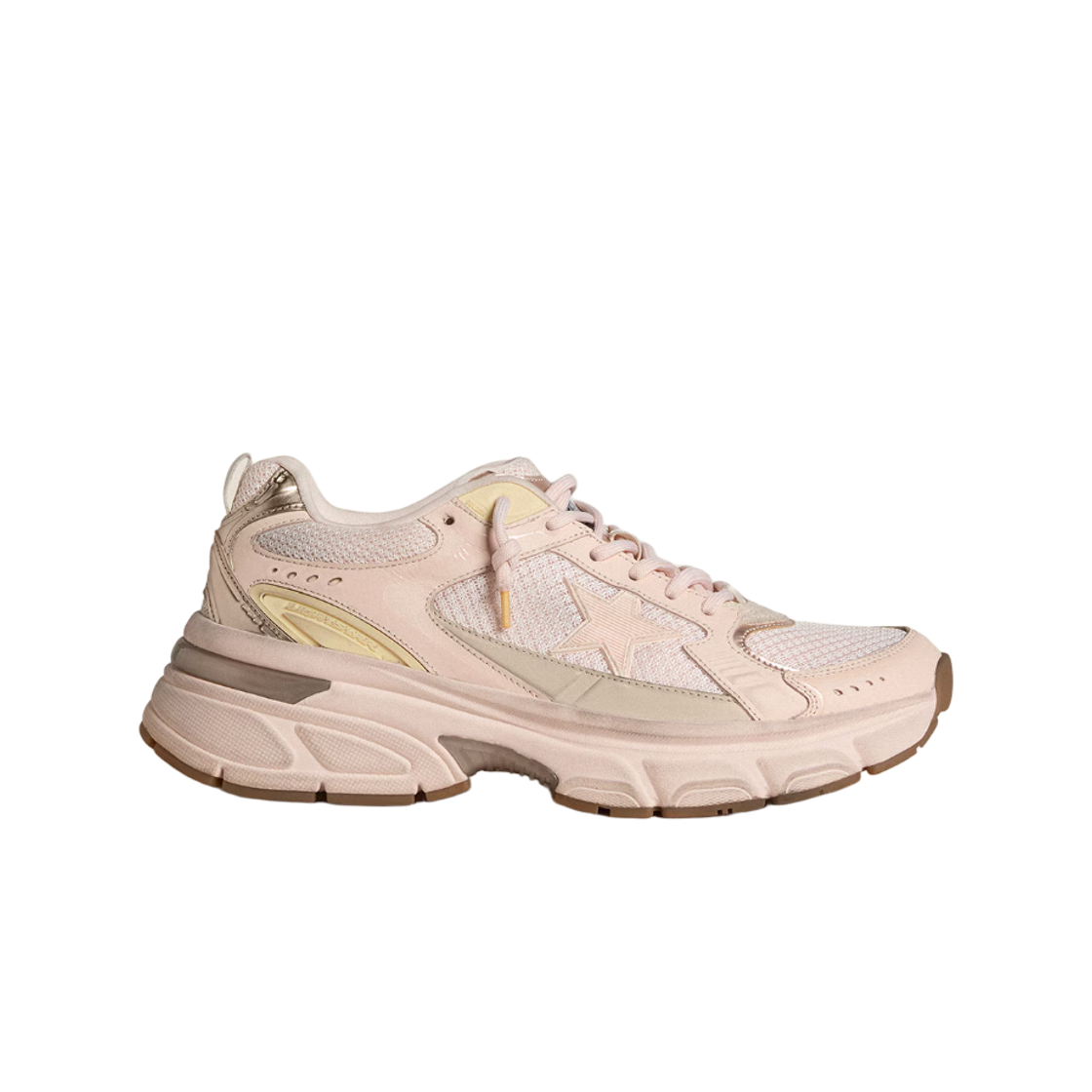 (W) 골든구스 라이트스타 핑크 TPU 스타 핑크 메탈릭 레더 힐 탭 스니커즈 핑크((W) Golden Goose Lightstar Pink TPU Star Pink Metallic Leather Heel Tab Sneakers Pink) - 1