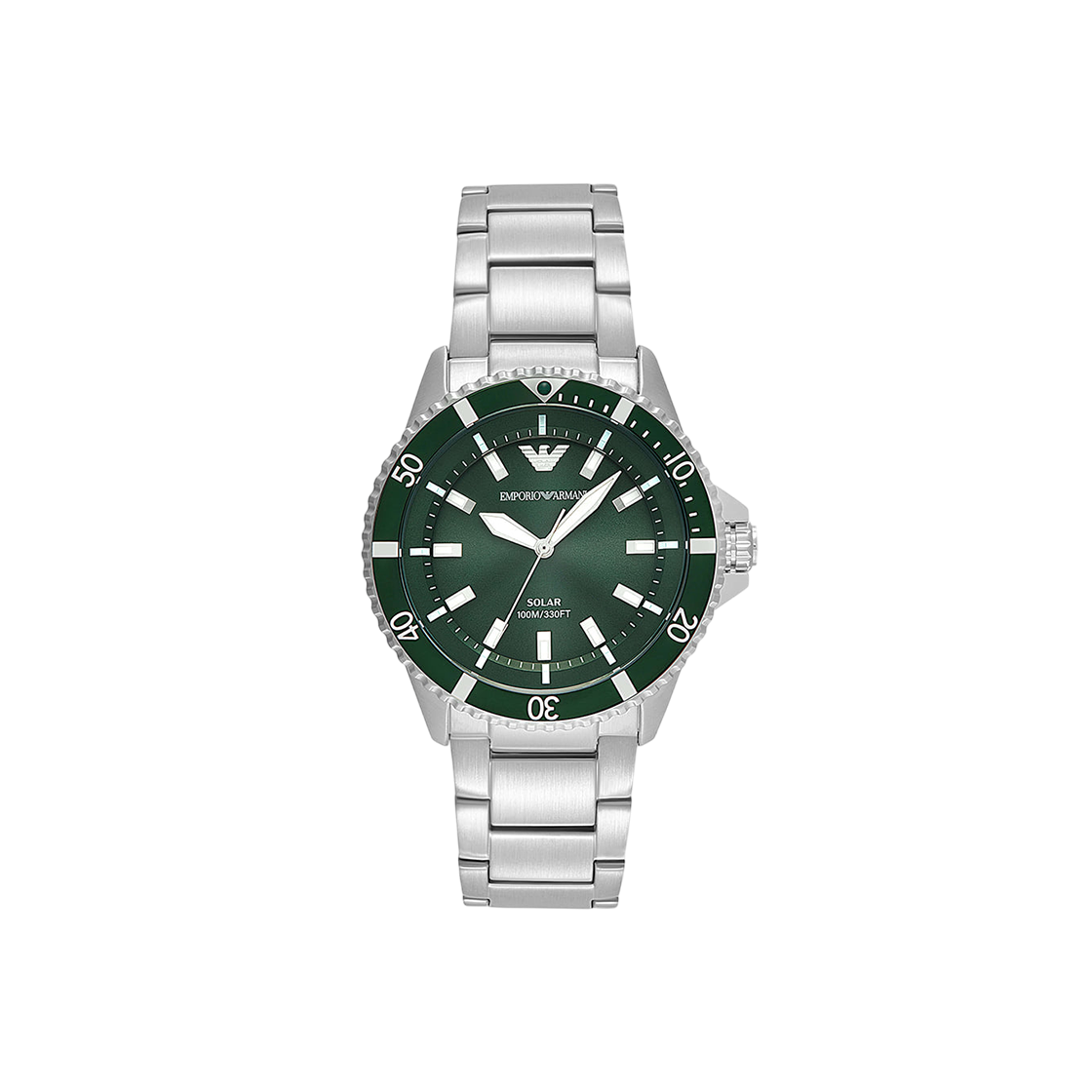 AR11698 [20% 쿠폰] Emporio Armani World Explorer Solar Three-Hand 42mm Stainless Steel Green Silver