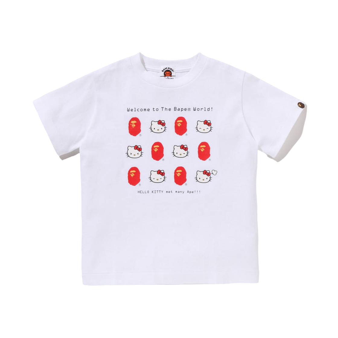 (키즈) 베이프 x 산리오 캐릭터즈 헬로 키티 티셔츠 화이트((Kids) BAPE x Sanrio Characters Hello Kitty T-Shirt White) - 1