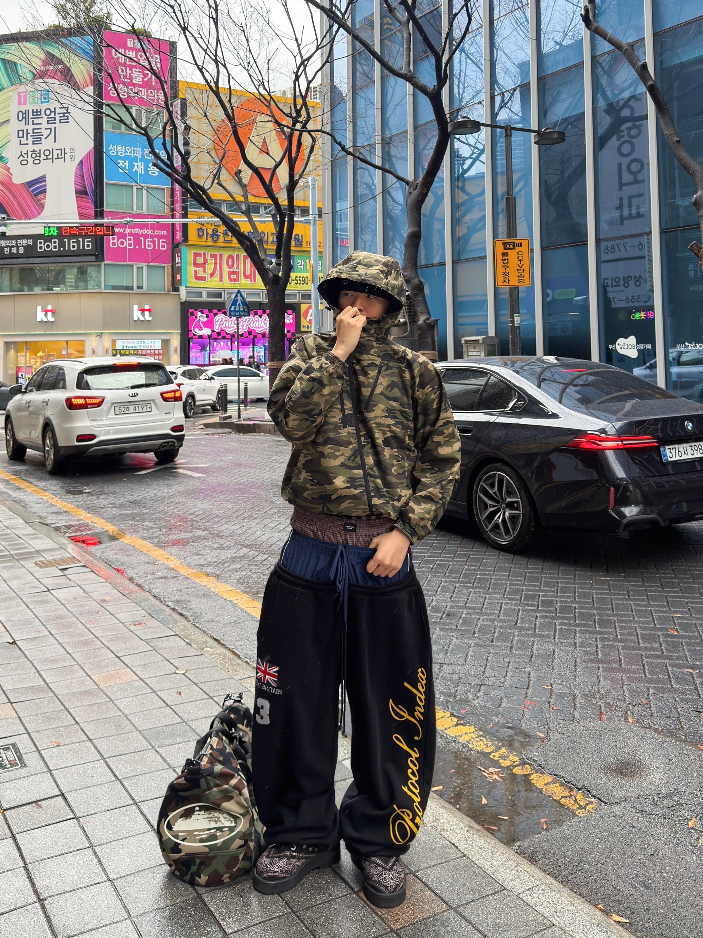 Protocol Index 3 Layered Sweatpants Black 착용 스타일 - 3