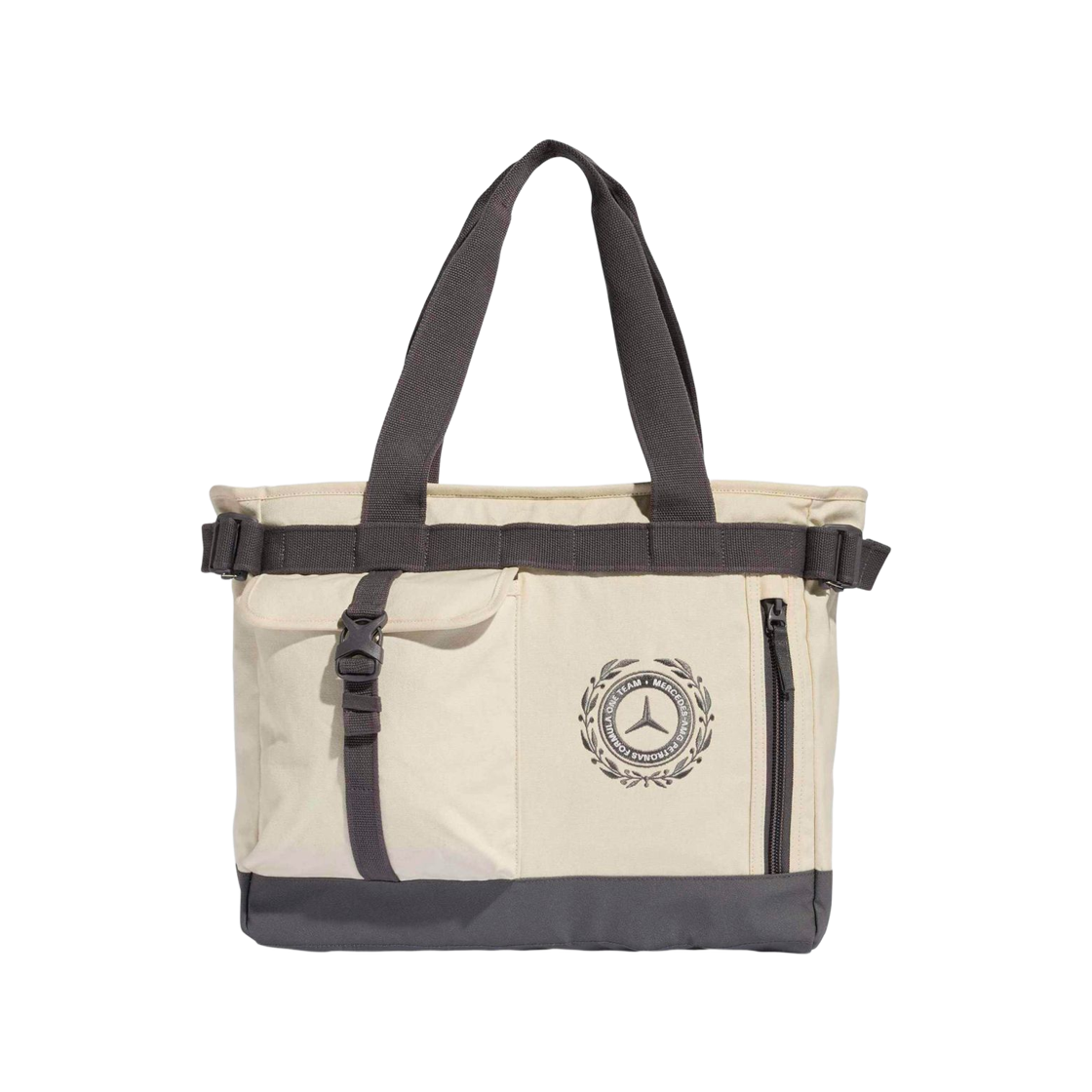 아디다스 x 메르세데스 AMG 페트로나스 F1 팀 실버 애로우 토트백 오프 화이트 그래닛(Adidas x Mercedes AMG Petronas F1 Team Silver Arrow Tote Bag Off White Granite) - 1