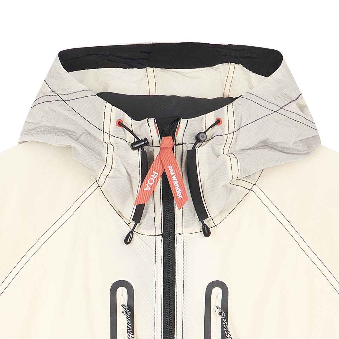 앤드 원더 x 로아 R01 립스탑 윈드 재킷 오프 화이트 - 26SS(And Wander x ROA R01 Ripstop Wind Jacket Off White - 26SS) - 3