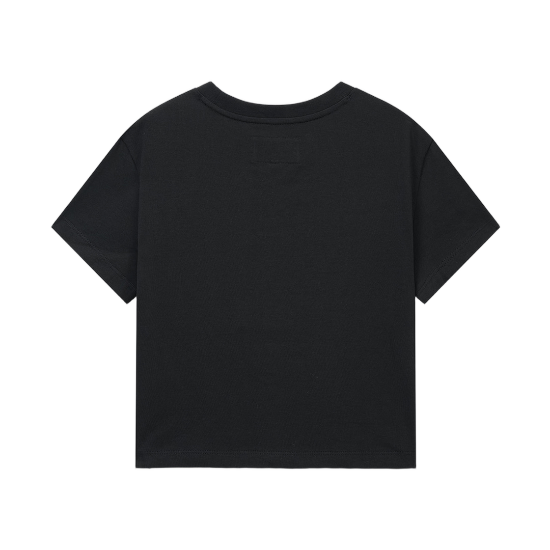 (W) 마뗑킴 라벨 포인트 레터링 크롭 탑 블랙((W) Matin Kim Label Point Lettering Crop Top In Black) - 2
