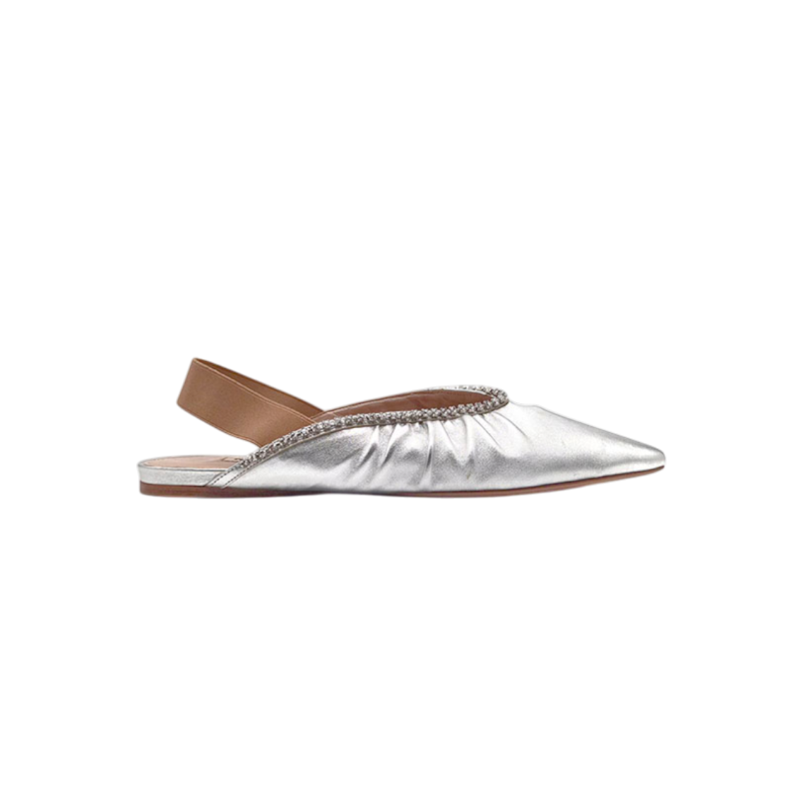 ITV7IJO7BSV2 Miu Miu Silver Slingback Flats
