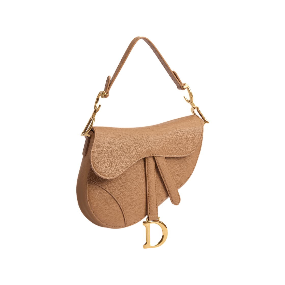 M0457CUQW-M65M Dior Small Saddle Bag With Strap Grained Calfskin Camel