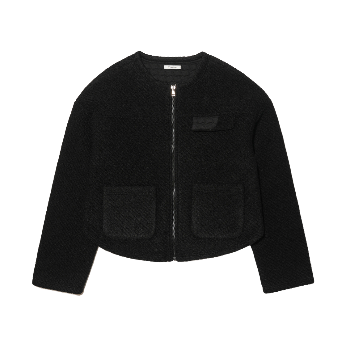 테레루 크루넥 자켓 블랙(TERERU Crewneck Jacket Black)