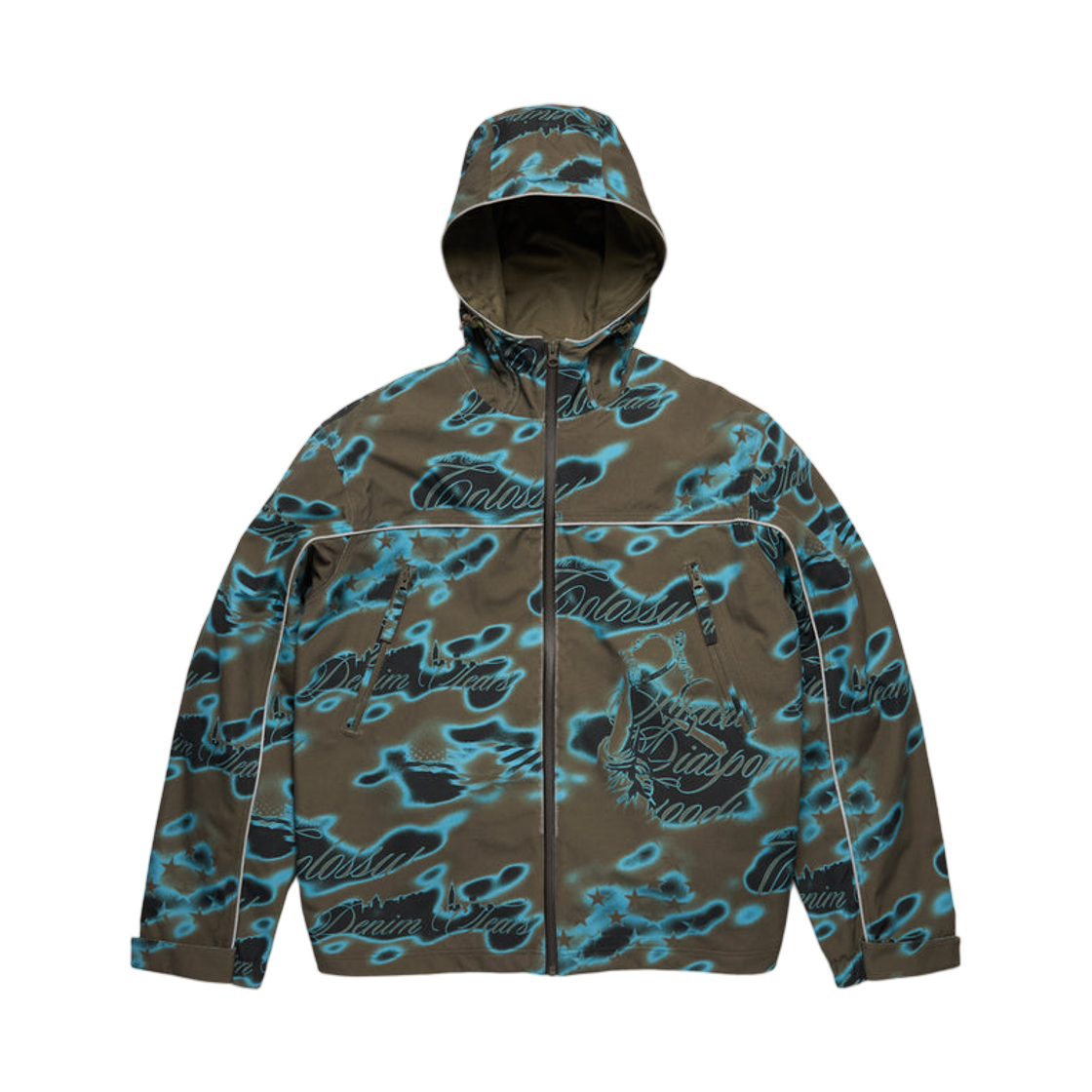 - Denim Tears Cloud Camo Taped Seam Shell Jacket Brown
