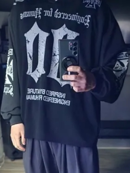Sapiens 90 Rugby Long Sleeve Black 착용 스타일