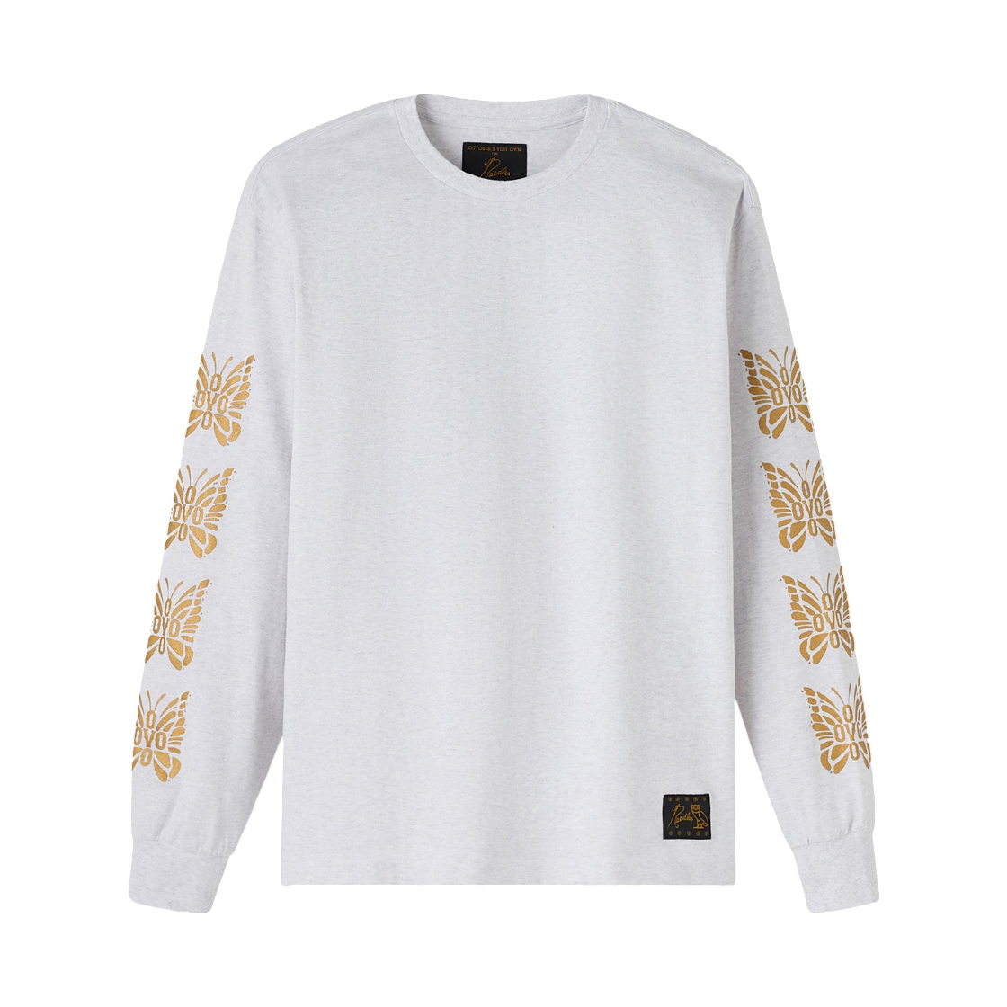 니들스 x OVO 빠삐용 롱슬리브 티셔츠 화이트(Needles x OVO Papillon Long Sleeve T-Shirt White)