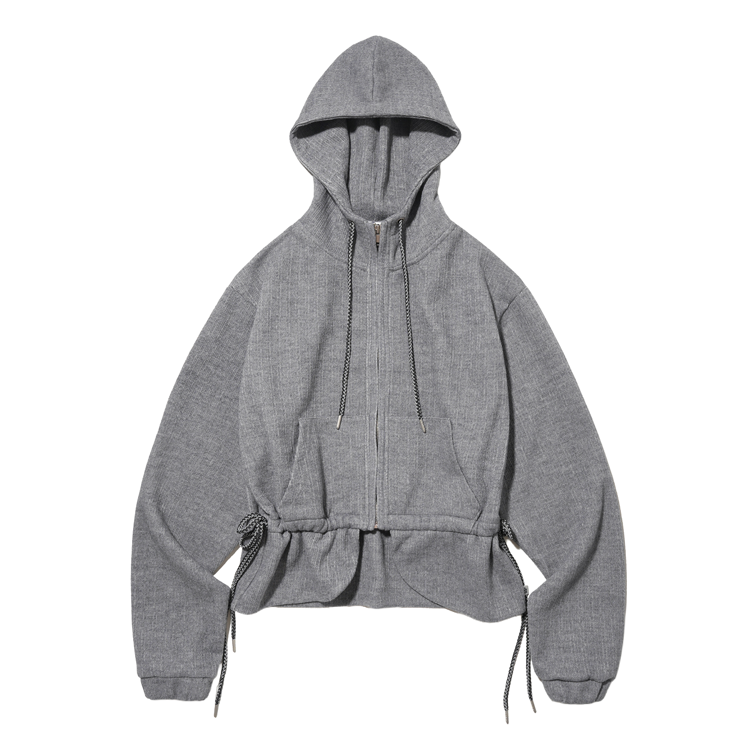 테레루 사이드 스트링 후디 집업 그레이(TERERU Side String Hoodie zip-up Gray)