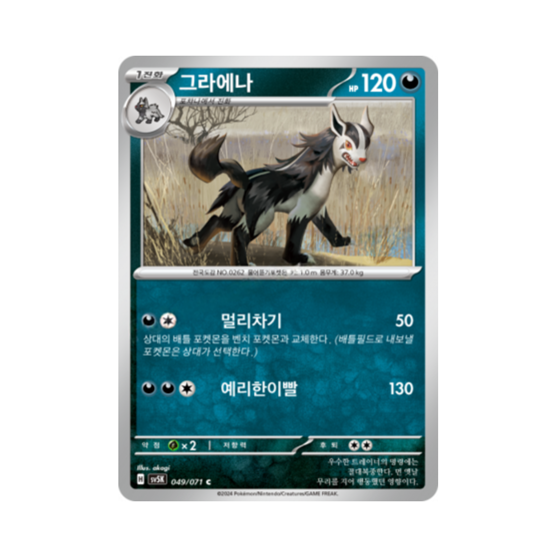 포켓몬 TCG 그라에나 C 와일드포스 (한글판)(Pokemon TCG Mightyena C Wild Force (Korean Ver.))