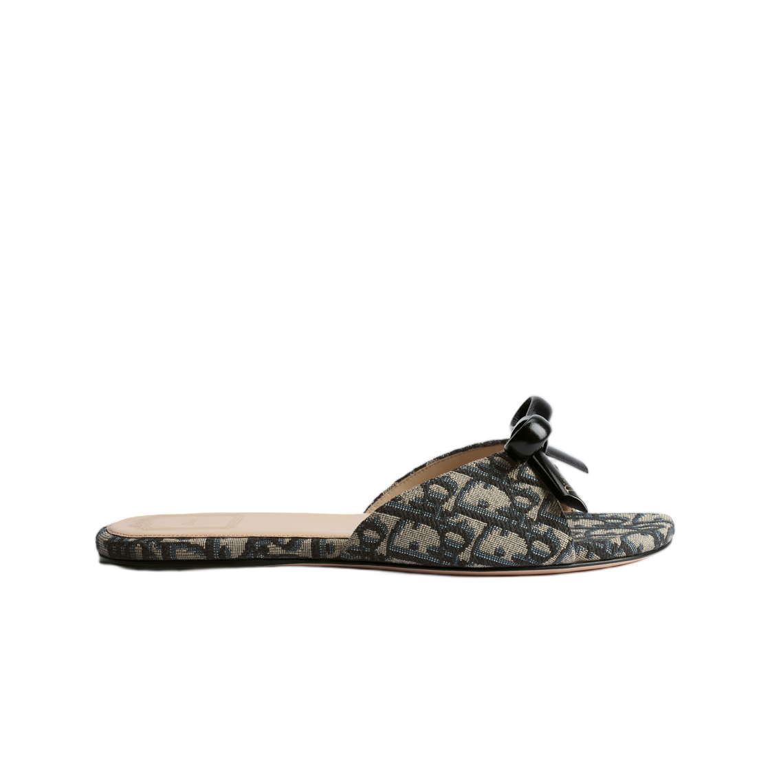 (W) 디올 보우 슬라이드 디올 오블리크 모티프 자수 코튼 딥 블루((W) Dior Bow Slide Dior Oblique Motif Embroidered Cotton Deep Blue)