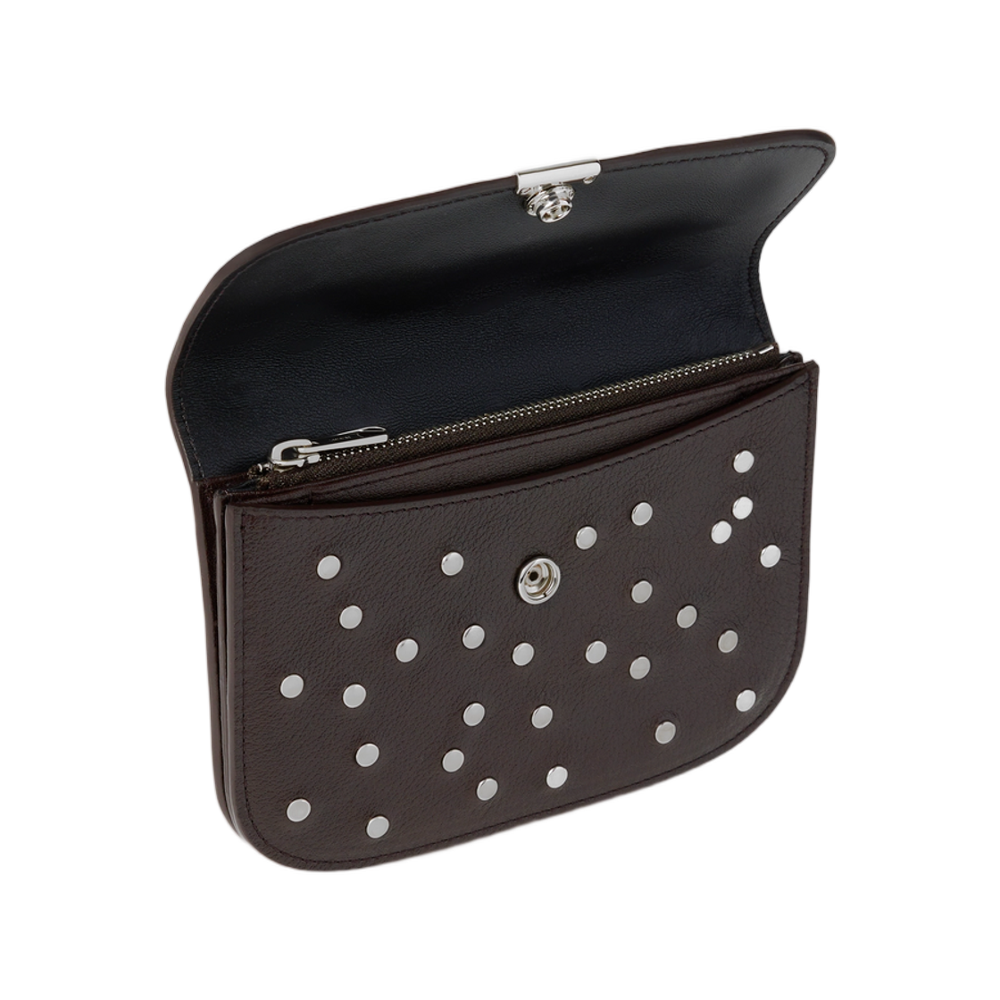 르메르 소프트 탭 스터드 닷 월렛 레더 다크 초콜릿(Lemaire Soft Tab Studs Dots Wallet in Leather Dark Chocolate) - 2