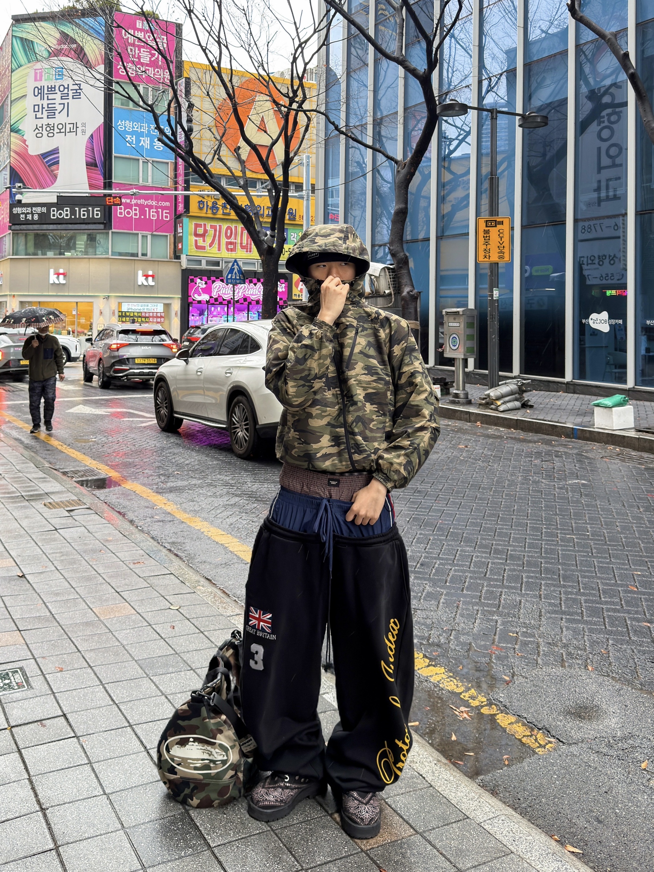 Protocol Index 3 Layered Sweatpants Black 착용 스타일 - 4