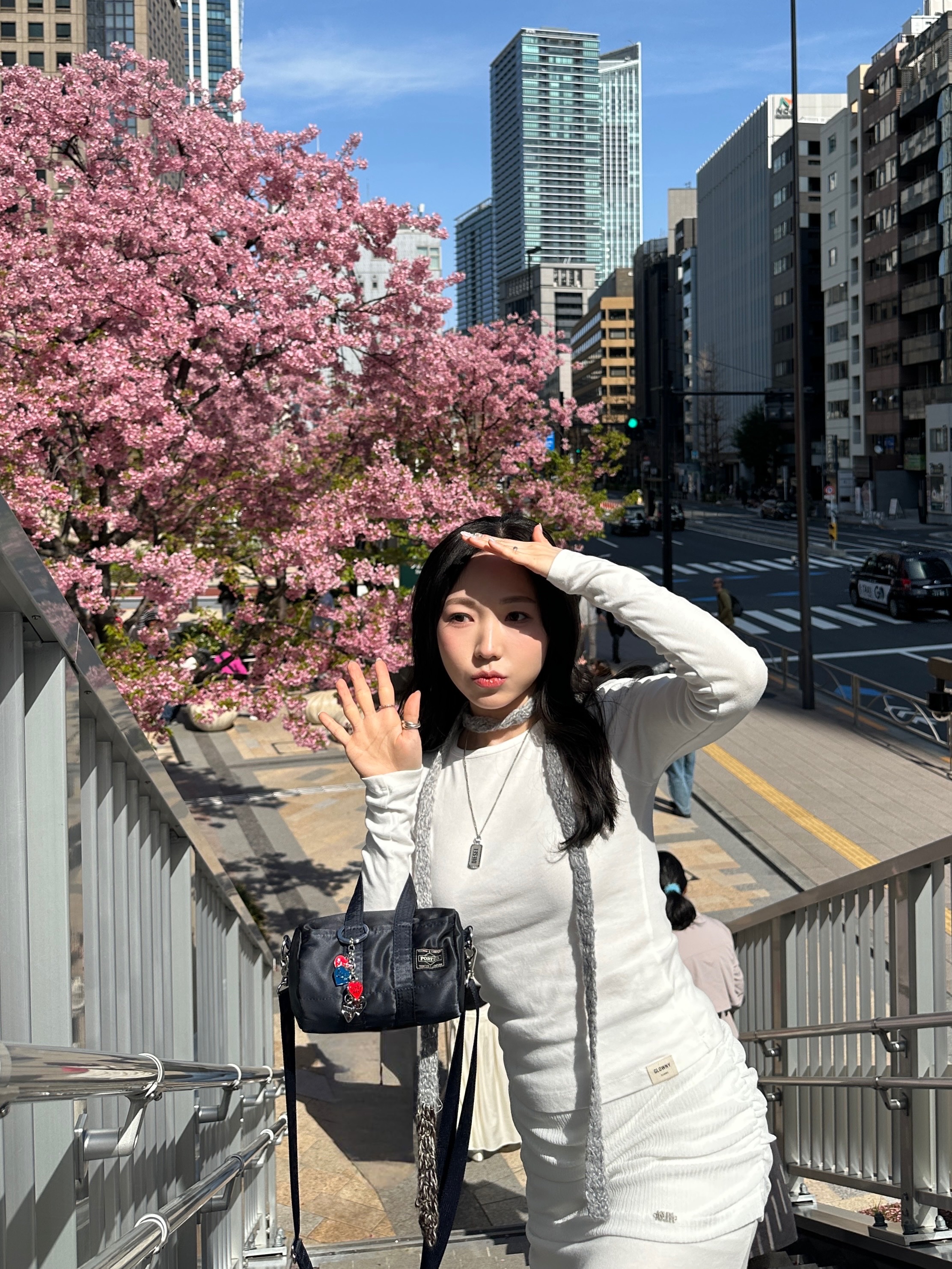 Porter Howl 2Way Boston Bag Mini Navy Blue, Human Made Keiko Sootome Heart Key Charm 착용 스타일 - 1